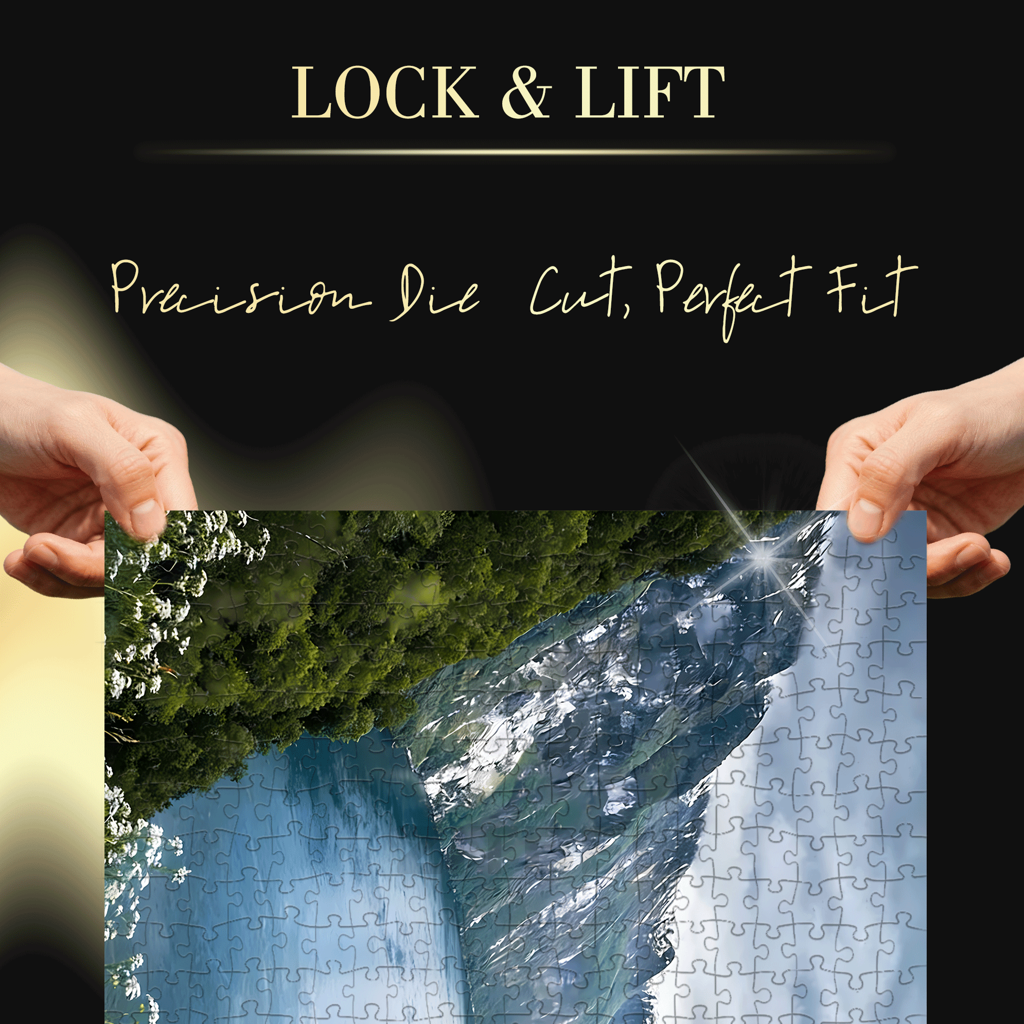 Norway Fjord Waterfall 500pcs/1000pcs Jigsaw Puzzle, Scratch-Resistant, Interactive Family Game & Brain-Boosting DIY Decor, Perfect for Halloween, Christmas & New Year Gifts, Family Puzzle Game