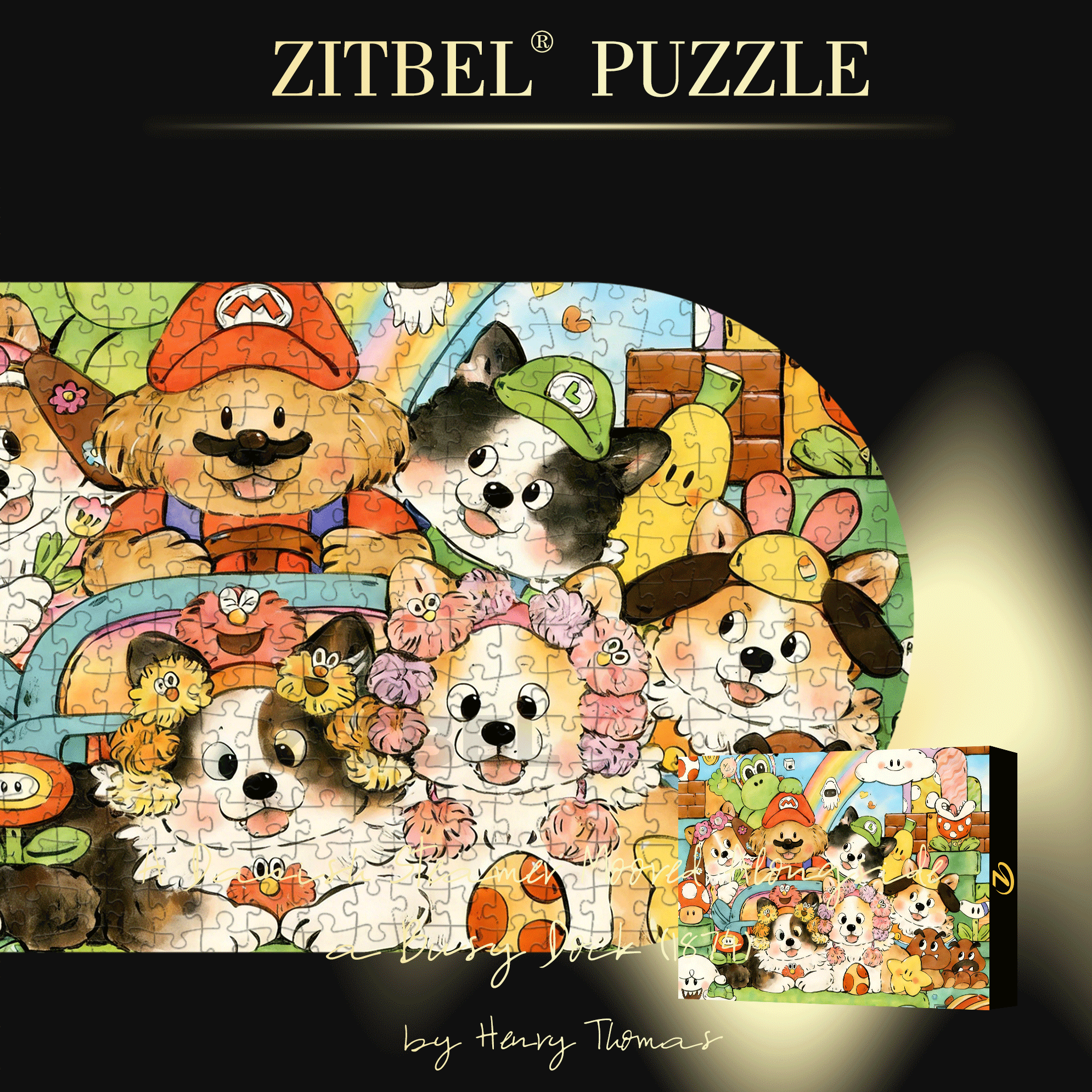 Please Play Well 500pcs/1000pcs Jigsaw Puzzle, Scratch-Resistant, Interactive Family Game & Brain-Boosting DIY Decor, Perfect for Halloween, Christmas & New Year Gifts, Family Puzzle Game
