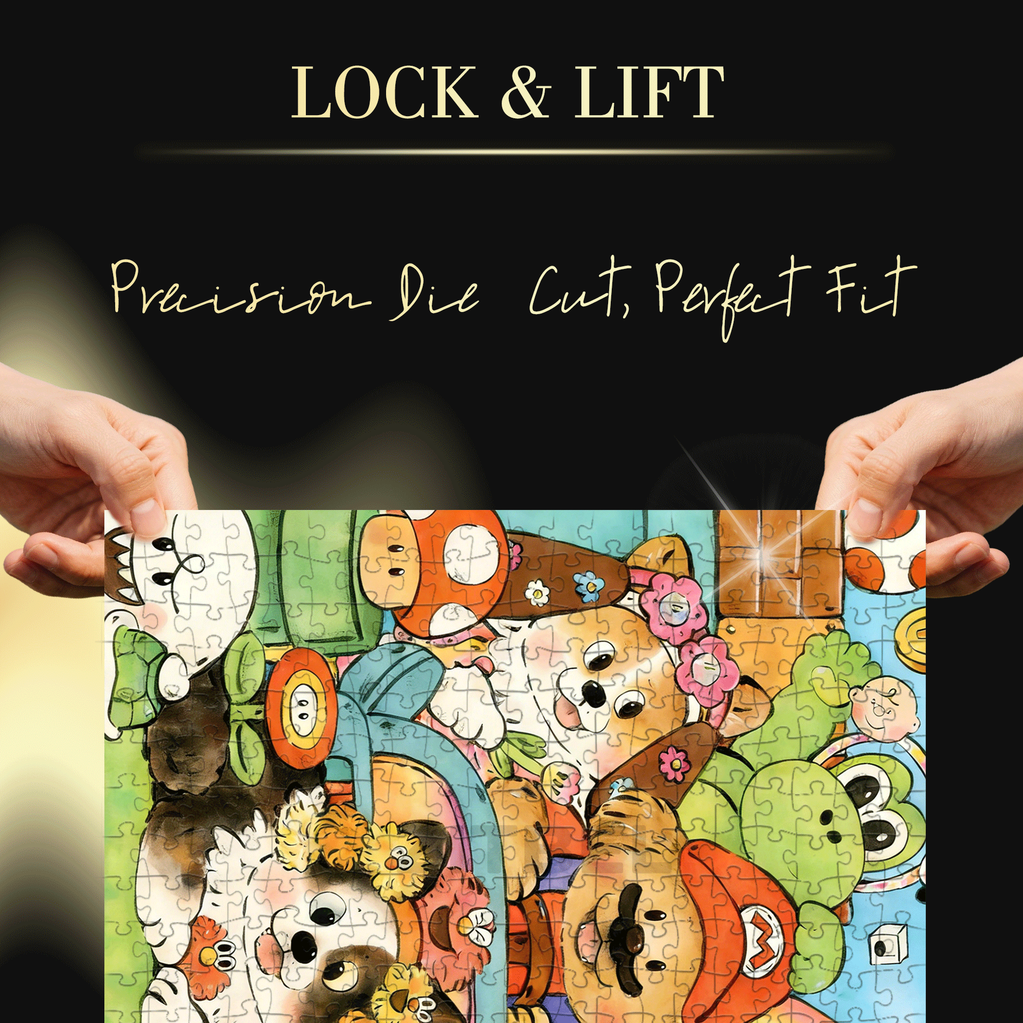 Please Play Well 500pcs/1000pcs Jigsaw Puzzle, Scratch-Resistant, Interactive Family Game & Brain-Boosting DIY Decor, Perfect for Halloween, Christmas & New Year Gifts, Family Puzzle Game