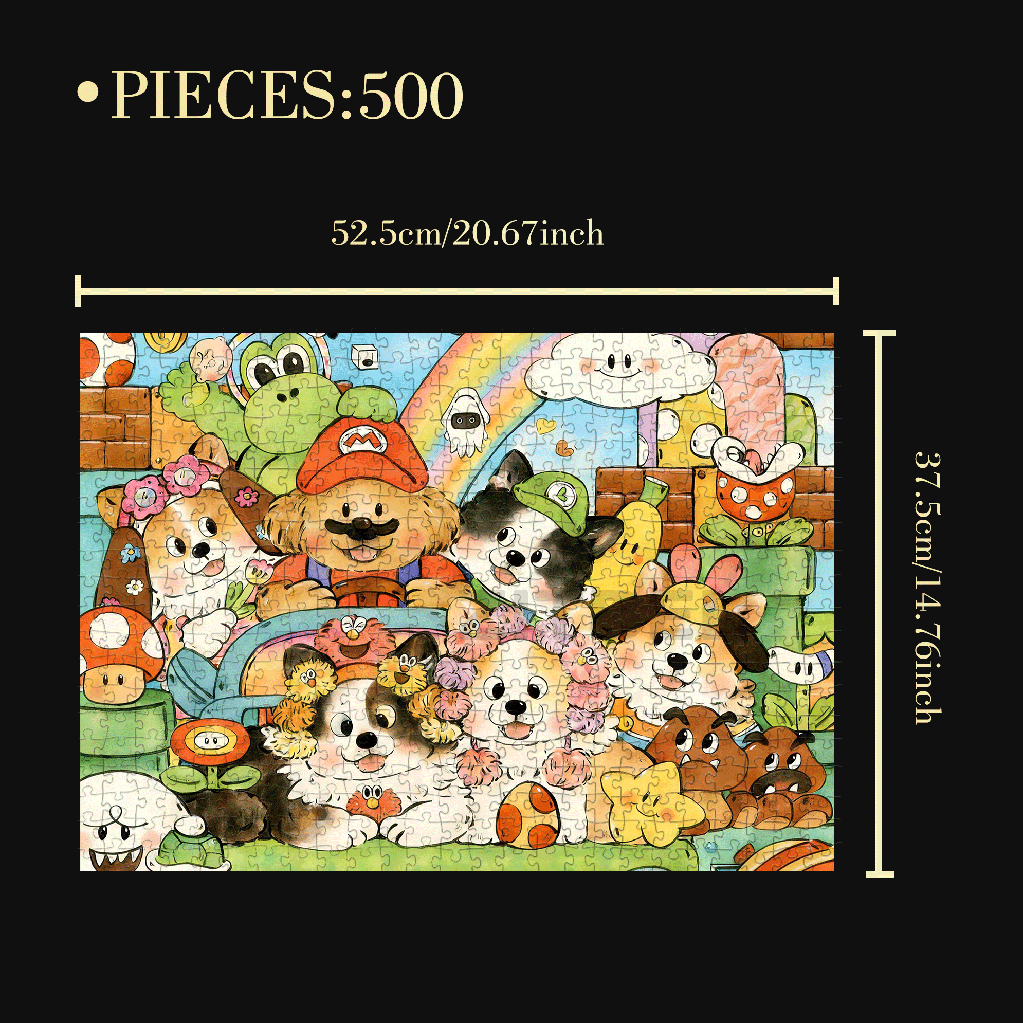 Please Play Well 500pcs/1000pcs Jigsaw Puzzle, Scratch-Resistant, Interactive Family Game & Brain-Boosting DIY Decor, Perfect for Halloween, Christmas & New Year Gifts, Family Puzzle Game