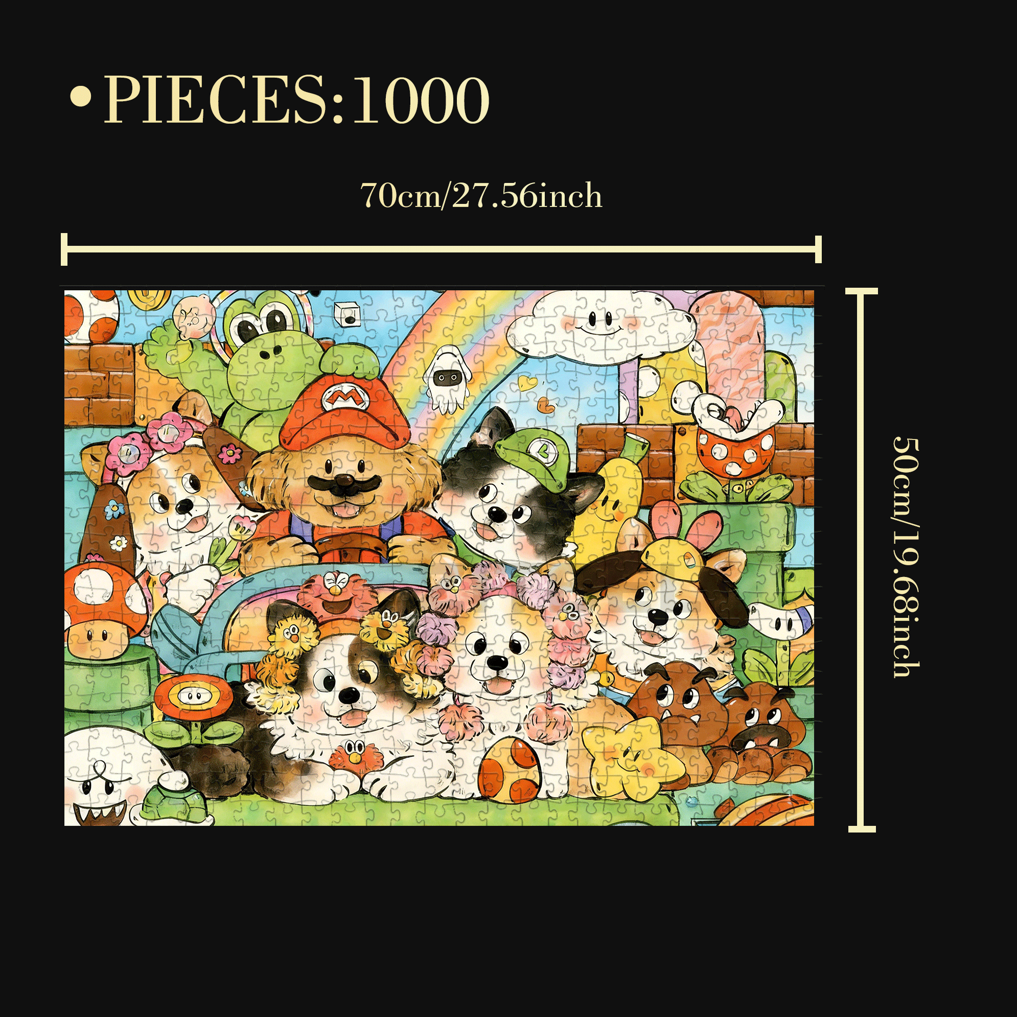 Please Play Well 500pcs/1000pcs Jigsaw Puzzle, Scratch-Resistant, Interactive Family Game & Brain-Boosting DIY Decor, Perfect for Halloween, Christmas & New Year Gifts, Family Puzzle Game