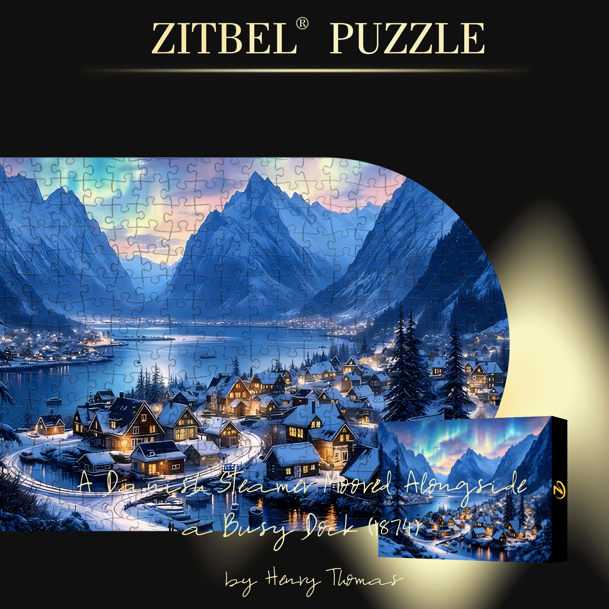Polar Aurora 500pcs/1000pcs Jigsaw Puzzle, Scratch-Resistant, Interactive Family Game & Brain-Boosting DIY Decor, Perfect for Halloween, Christmas & New Year Gifts, Family Puzzle Game