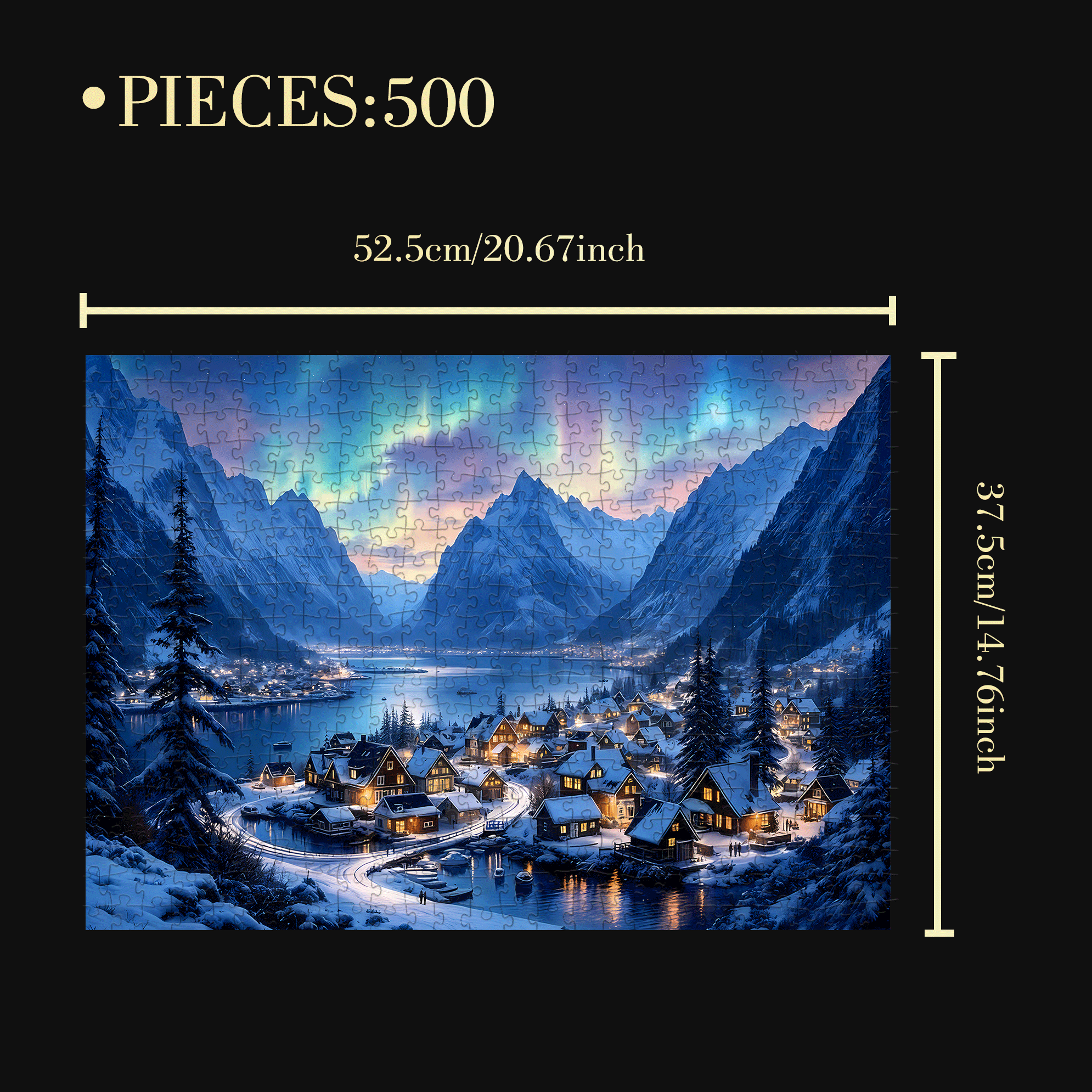 Polar Aurora 500pcs/1000pcs Jigsaw Puzzle, Scratch-Resistant, Interactive Family Game & Brain-Boosting DIY Decor, Perfect for Halloween, Christmas & New Year Gifts, Family Puzzle Game