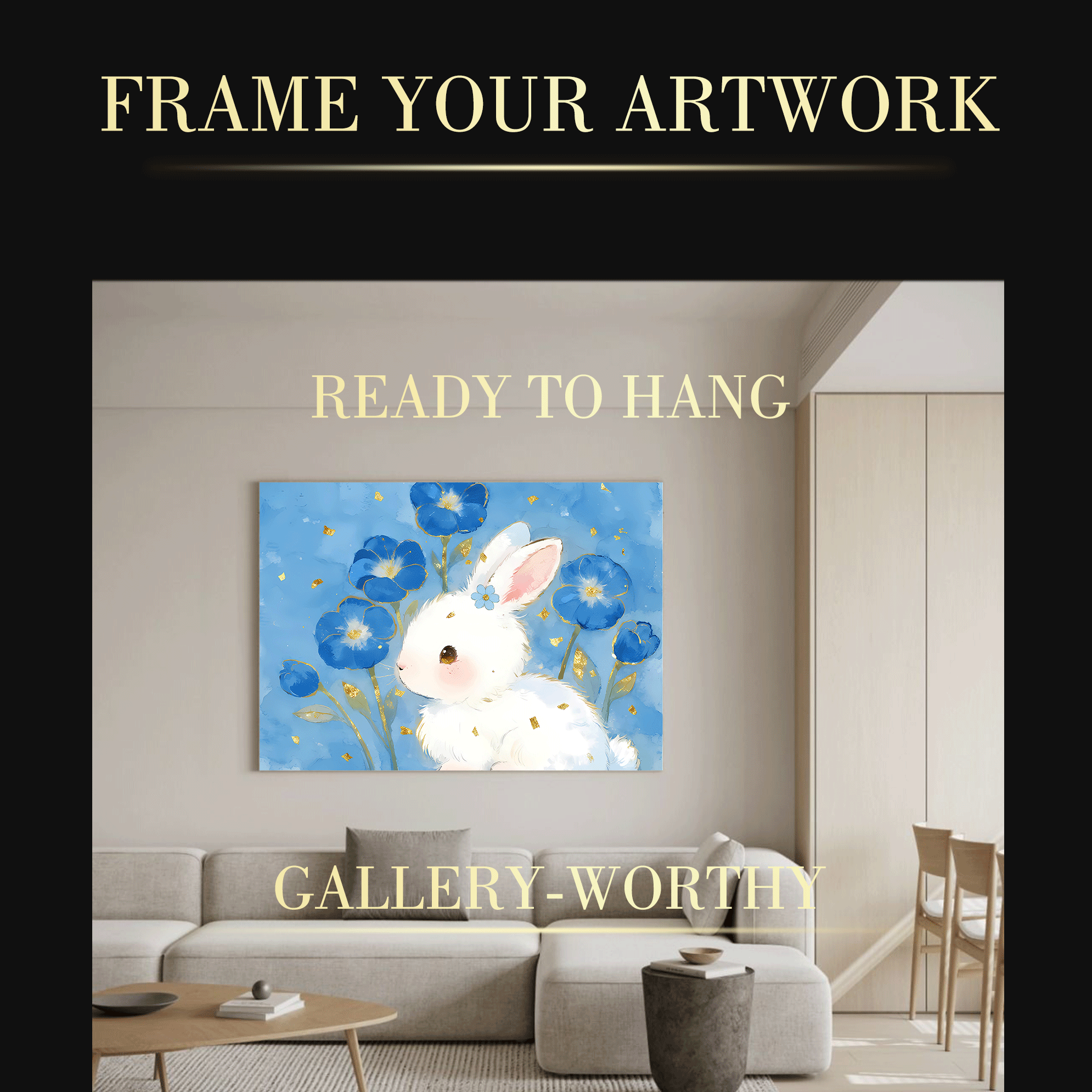 Pure White Rabbit 500pcs/1000pcs Jigsaw Puzzle, Scratch-Resistant, Interactive Family Game & Brain-Boosting DIY Decor, Perfect for Halloween, Christmas & New Year Gifts, Family Puzzle Game