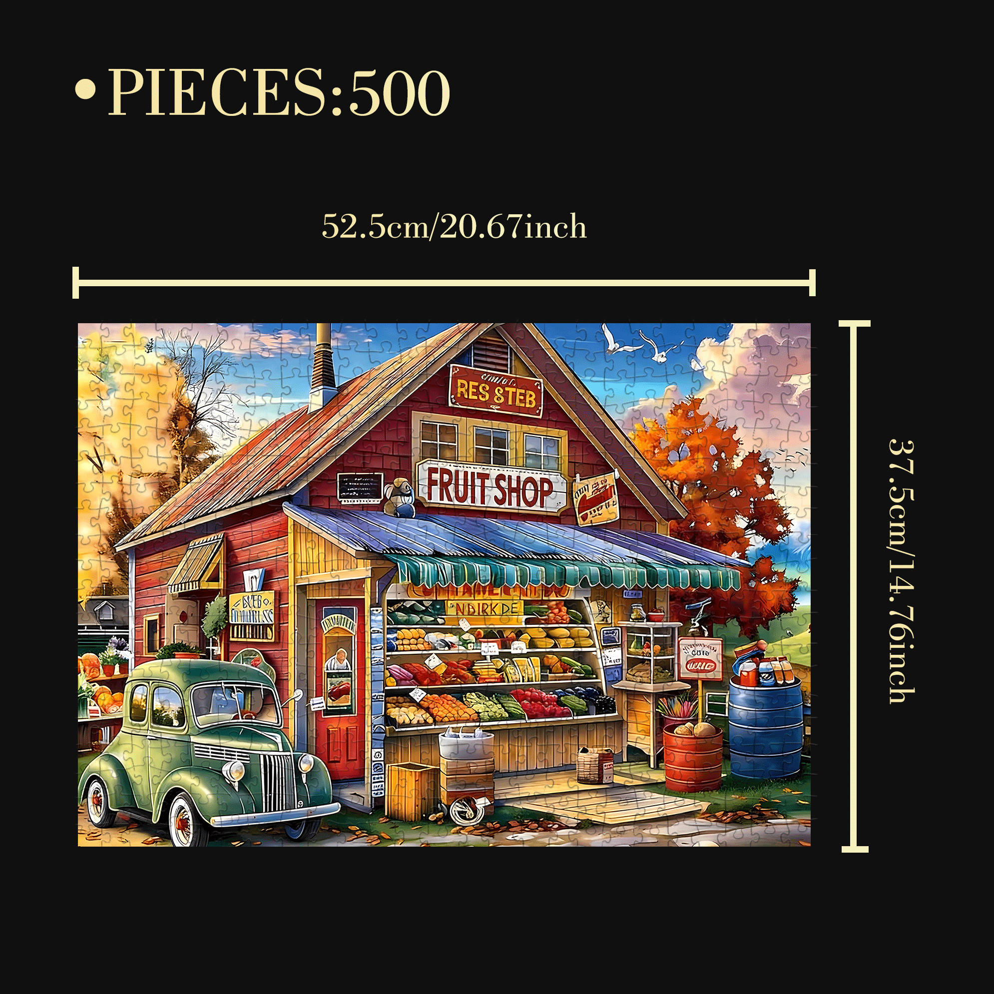Res Steb 500pcs/1000pcs Jigsaw Puzzle, Scratch-Resistant, Interactive Family Game & Brain-Boosting DIY Decor, Perfect for Halloween, Christmas & New Year Gifts, Family Puzzle Game