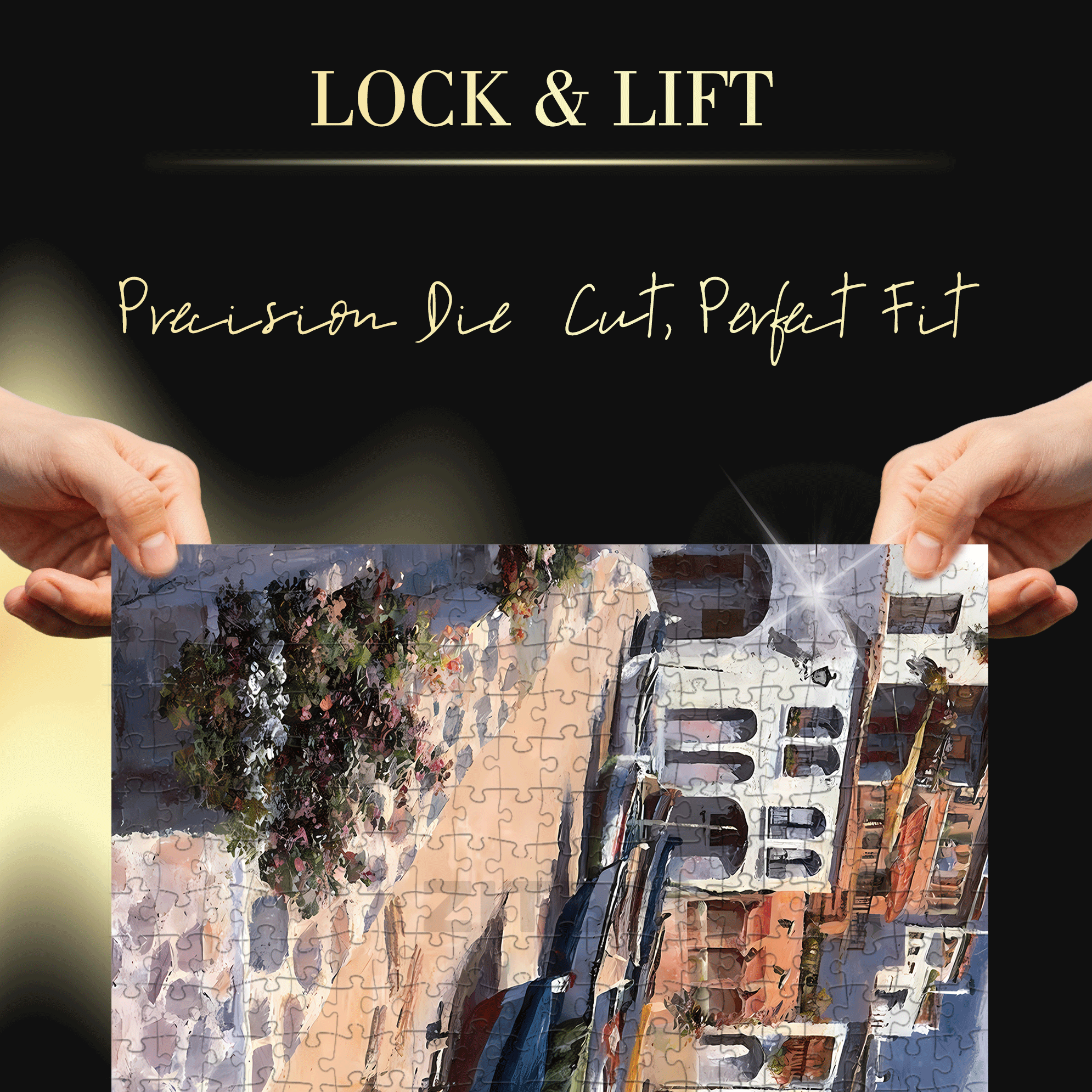 Seaside Town Scenery 500pcs/1000pcs Jigsaw Puzzle, Scratch-Resistant, Interactive Family Game & Brain-Boosting DIY Decor, Perfect for Halloween, Christmas & New Year Gifts, Family Puzzle Game