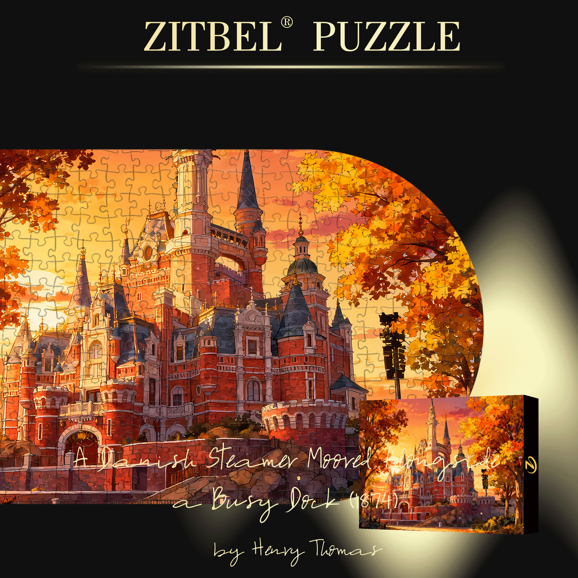 Sleeping Beauty Castle 500pcs/1000pcs Jigsaw Puzzle, Scratch-Resistant, Interactive Family Game & Brain-Boosting DIY Decor, Perfect for Halloween, Christmas & New Year Gifts, Family Puzzle Game