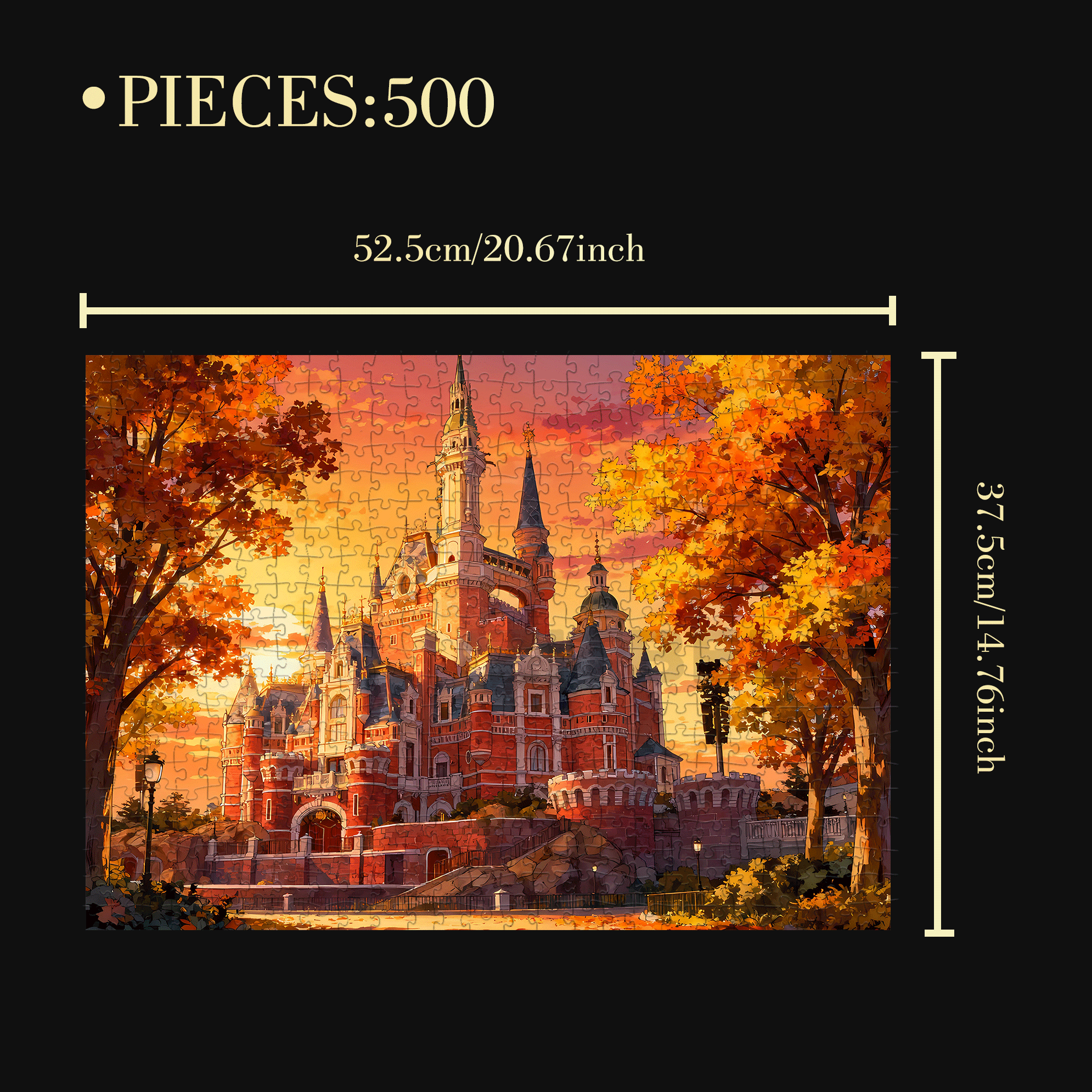Sleeping Beauty Castle 500pcs/1000pcs Jigsaw Puzzle, Scratch-Resistant, Interactive Family Game & Brain-Boosting DIY Decor, Perfect for Halloween, Christmas & New Year Gifts, Family Puzzle Game
