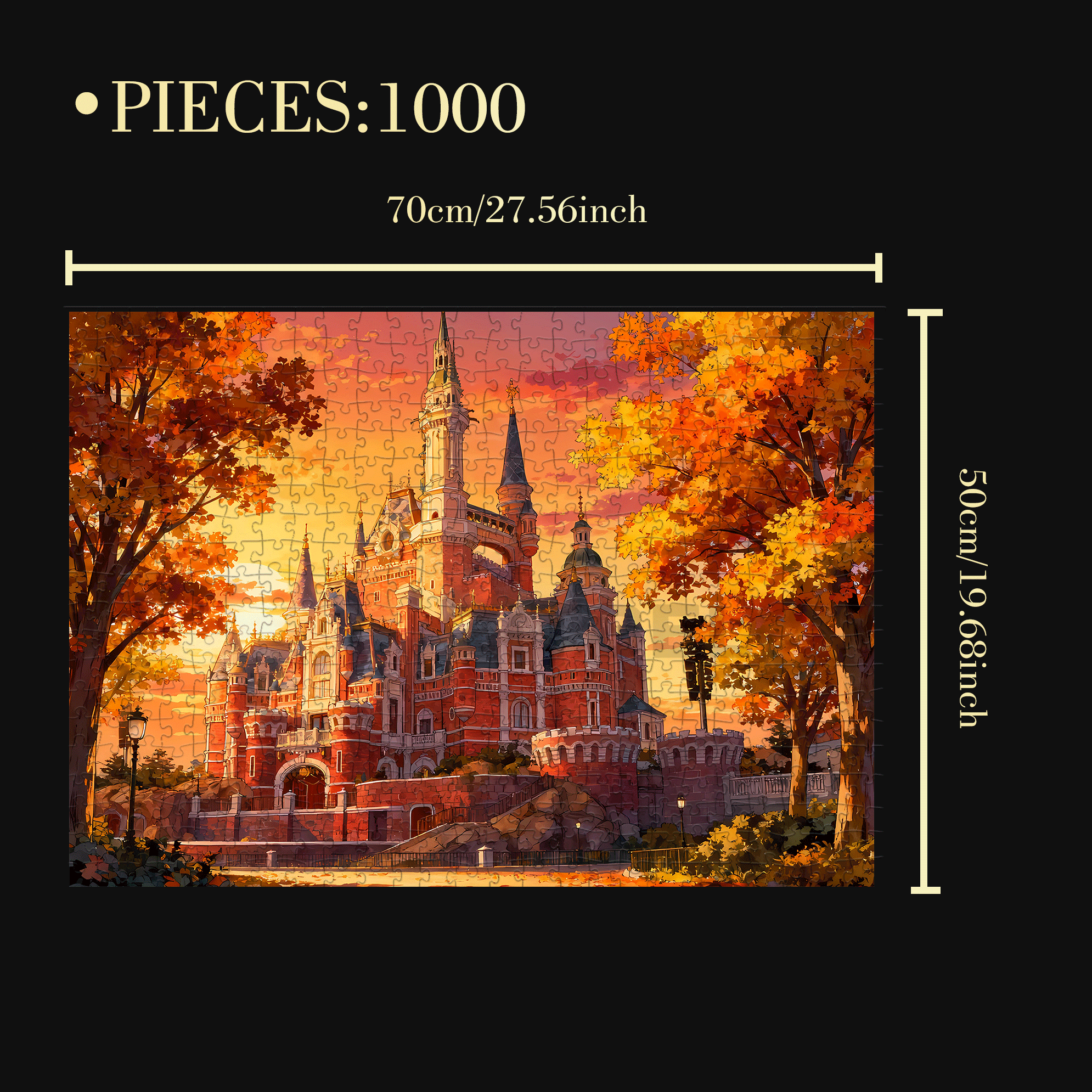 Sleeping Beauty Castle 500pcs/1000pcs Jigsaw Puzzle, Scratch-Resistant, Interactive Family Game & Brain-Boosting DIY Decor, Perfect for Halloween, Christmas & New Year Gifts, Family Puzzle Game