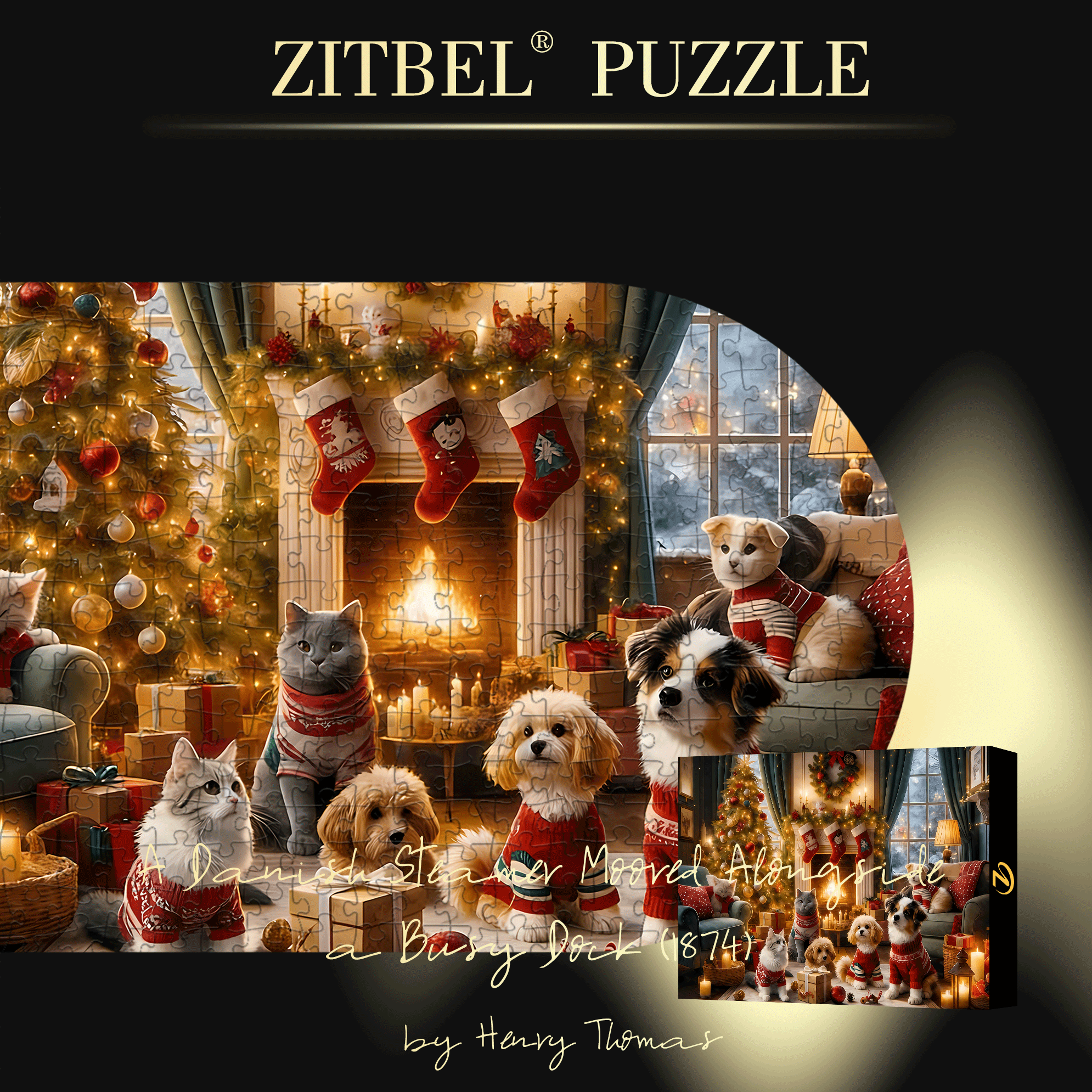 Spending Christmas with you 500pcs/1000pcs Jigsaw Puzzle, Scratch-Resistant, Interactive Family Game & Brain-Boosting DIY Decor, Perfect for Halloween, Christmas & New Year Gifts, Family Puzzle Game