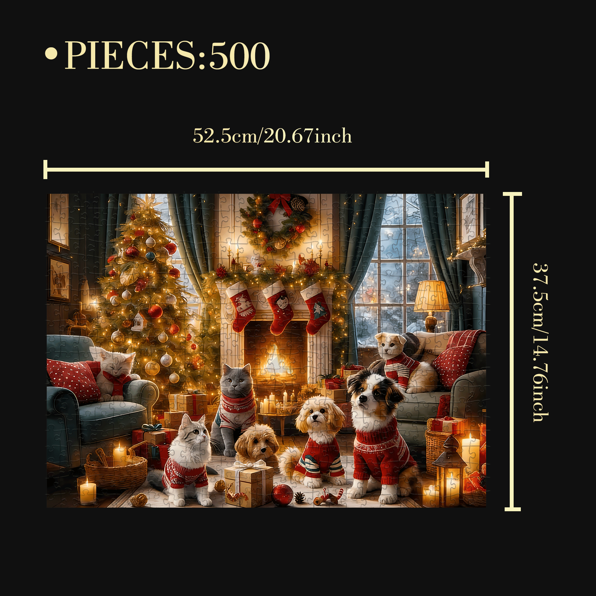 Spending Christmas with you 500pcs/1000pcs Jigsaw Puzzle, Scratch-Resistant, Interactive Family Game & Brain-Boosting DIY Decor, Perfect for Halloween, Christmas & New Year Gifts, Family Puzzle Game