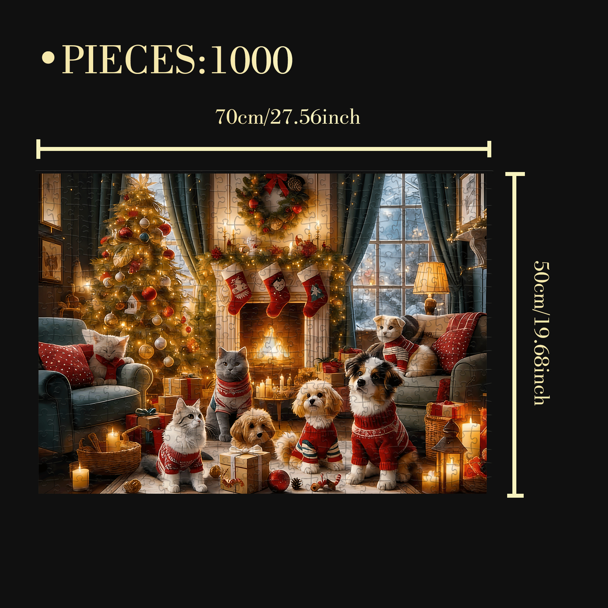 Spending Christmas with you 500pcs/1000pcs Jigsaw Puzzle, Scratch-Resistant, Interactive Family Game & Brain-Boosting DIY Decor, Perfect for Halloween, Christmas & New Year Gifts, Family Puzzle Game