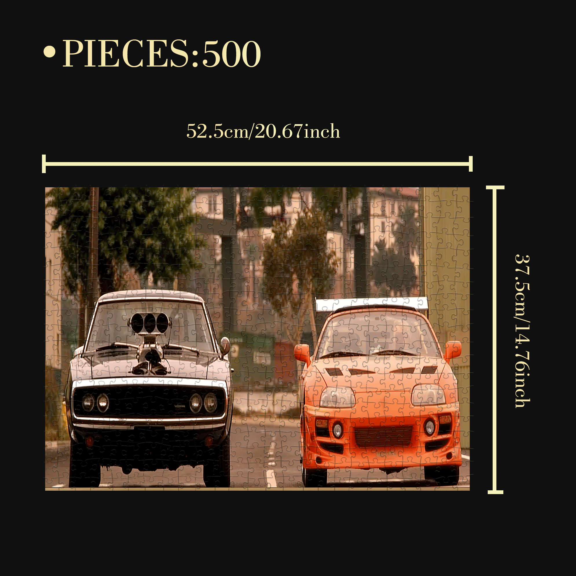 The Intense Final Race 500pcs/1000pcs Jigsaw Puzzle, Scratch-Resistant, Interactive Family Game & Brain-Boosting DIY Decor, Perfect for Halloween, Christmas & New Year Gifts, Family Puzzle Game