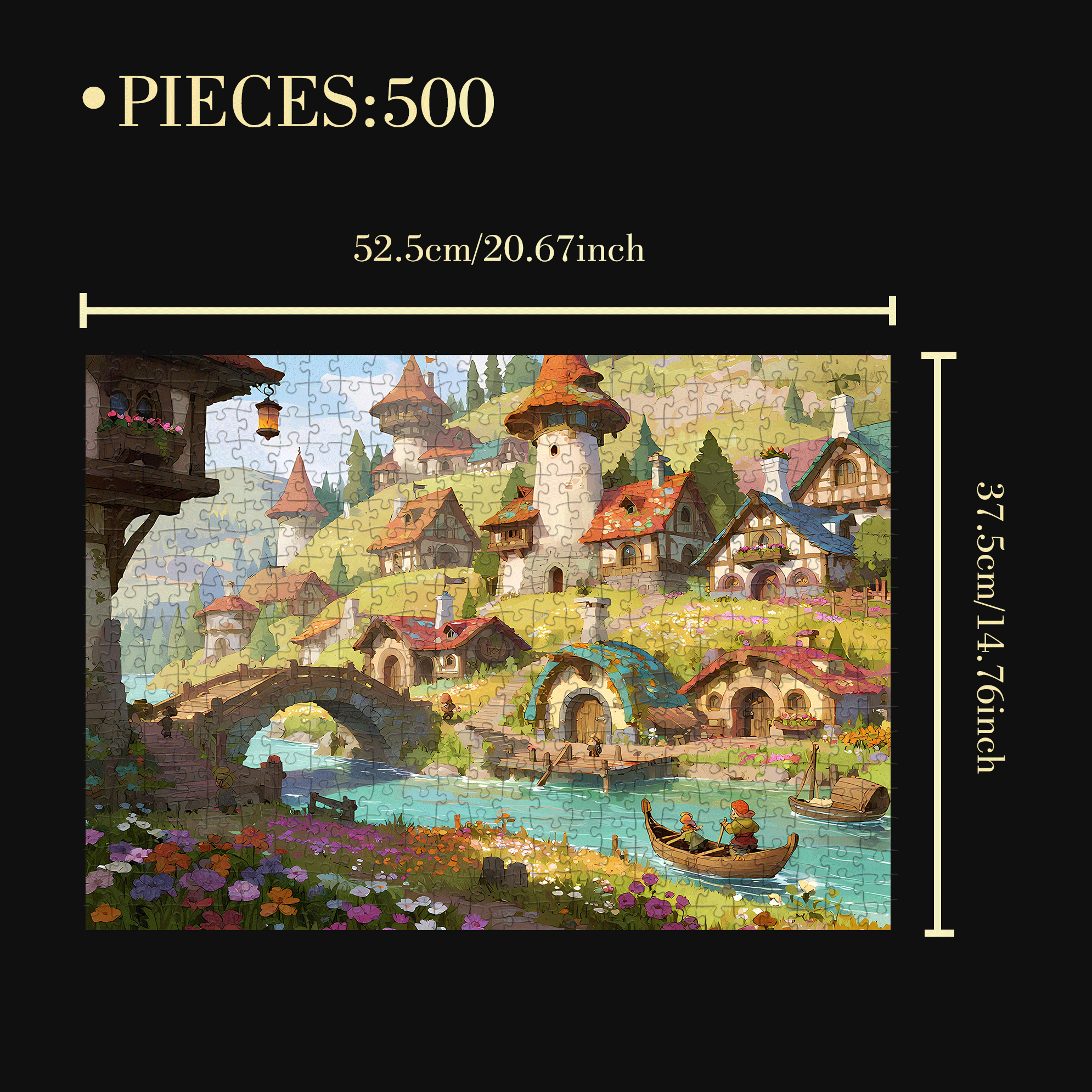 The Kingdom of Tris 500pcs/1000pcs Jigsaw Puzzle, Scratch-Resistant, Interactive Family Game & Brain-Boosting DIY Decor, Perfect for Halloween, Christmas & New Year Gifts, Family Puzzle Game