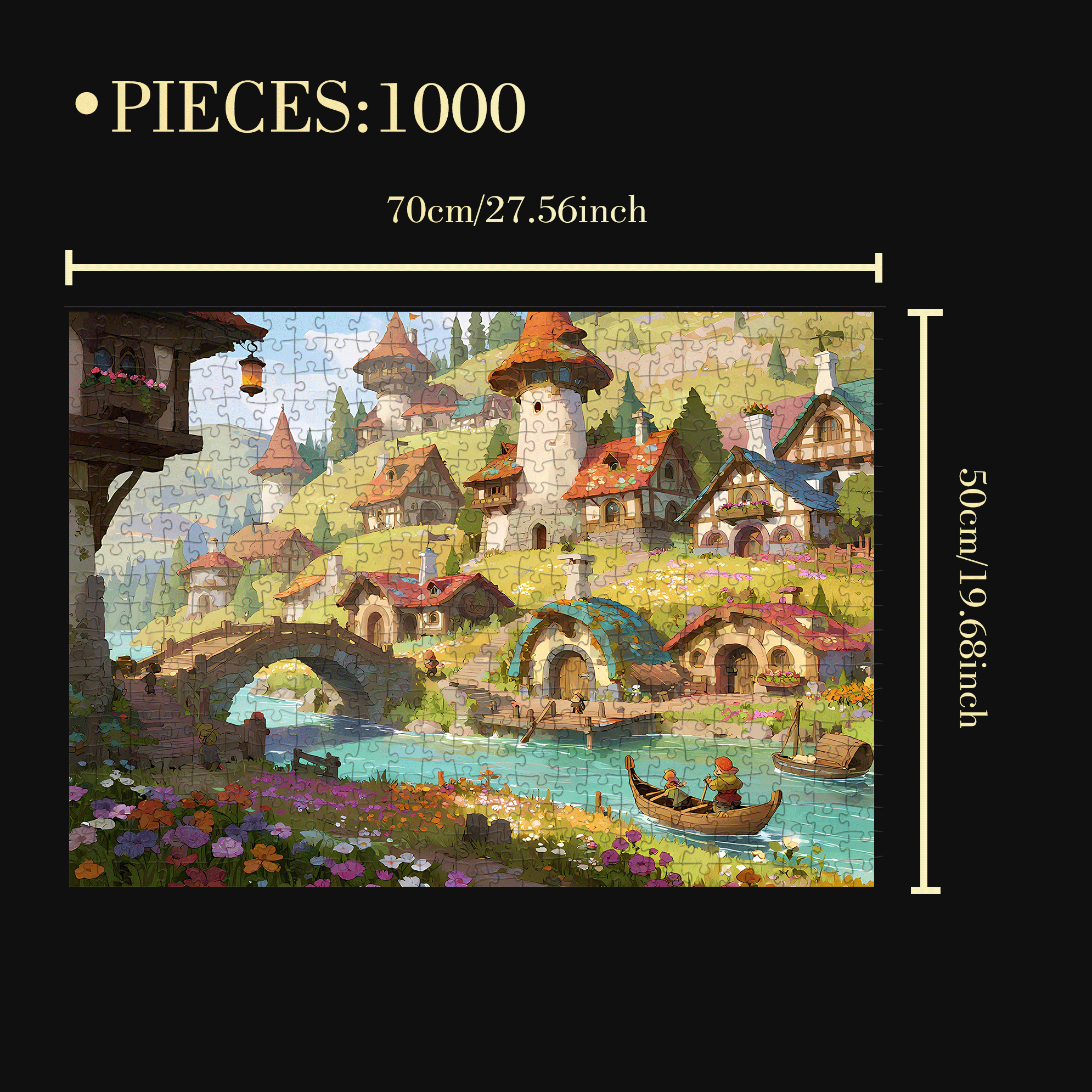 The Kingdom of Tris 500pcs/1000pcs Jigsaw Puzzle, Scratch-Resistant, Interactive Family Game & Brain-Boosting DIY Decor, Perfect for Halloween, Christmas & New Year Gifts, Family Puzzle Game