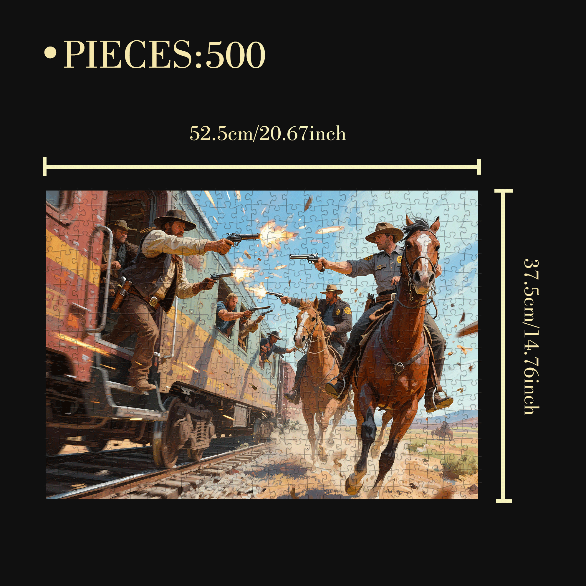 The Scene Of The Shooting 500pcs/1000pcs Jigsaw Puzzle, Scratch-Resistant, Interactive Family Game & Brain-Boosting DIY Decor, Perfect for Halloween, Christmas & New Year Gifts, Family Puzzle Game