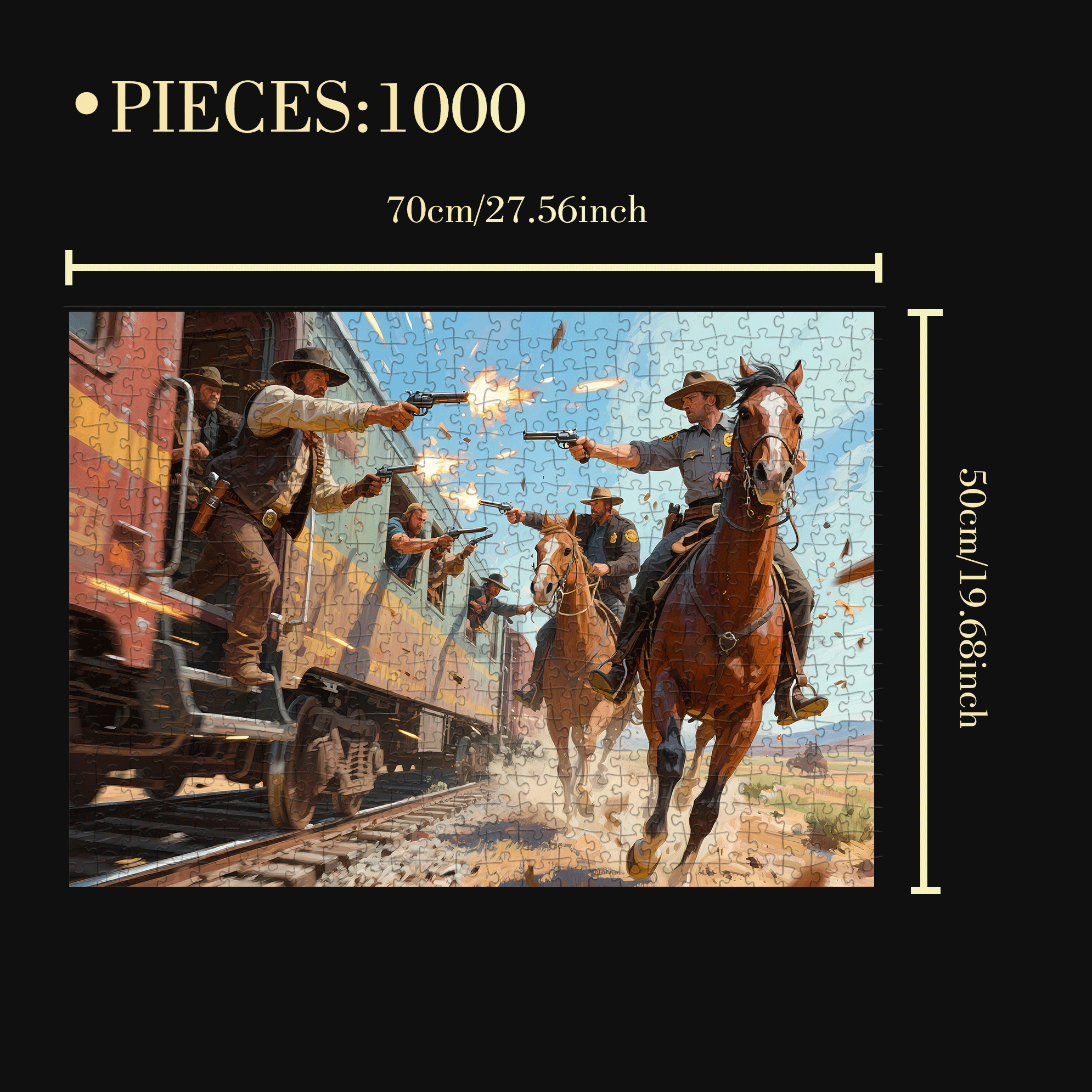 The Scene Of The Shooting 500pcs/1000pcs Jigsaw Puzzle, Scratch-Resistant, Interactive Family Game & Brain-Boosting DIY Decor, Perfect for Halloween, Christmas & New Year Gifts, Family Puzzle Game