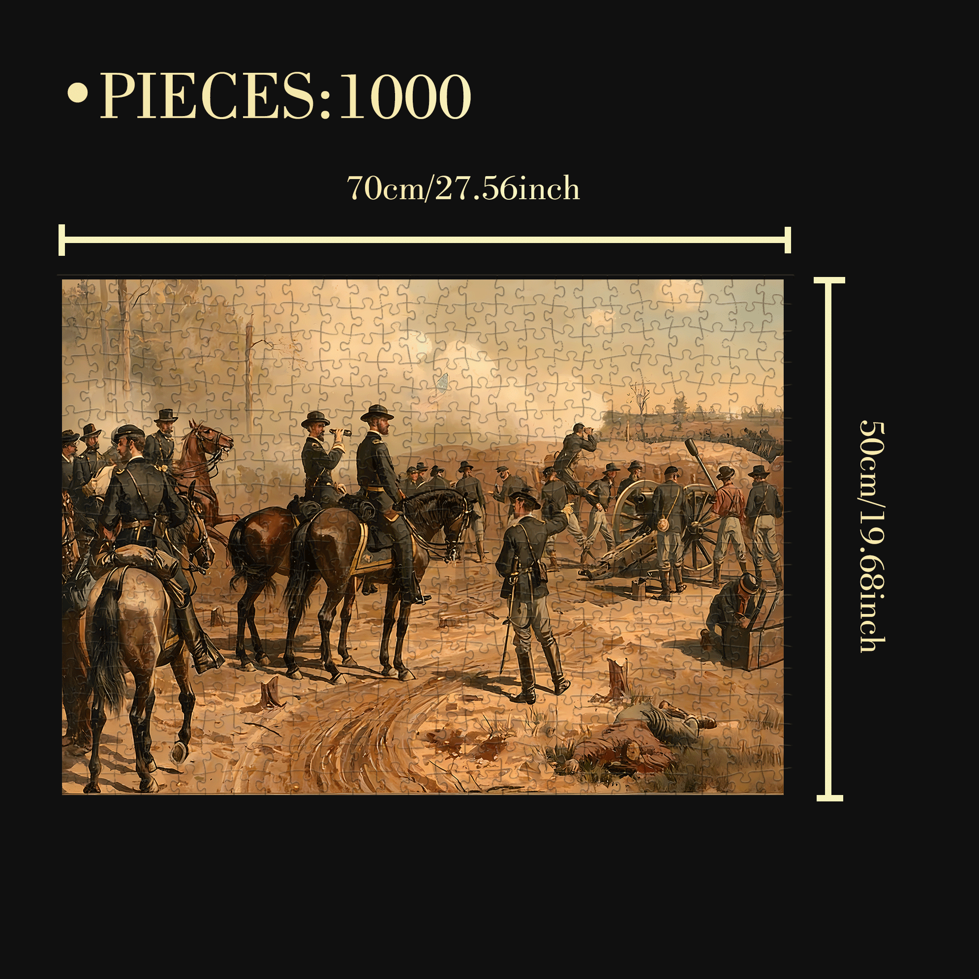 The Siege of Atlanta from The Civil War 500pcs/1000pcs Jigsaw Puzzle, Scratch-Resistant, Interactive Family Game & Brain-Boosting DIY Decor, Perfect for Halloween, Christmas & New Year Gifts, Family Puzzle Game