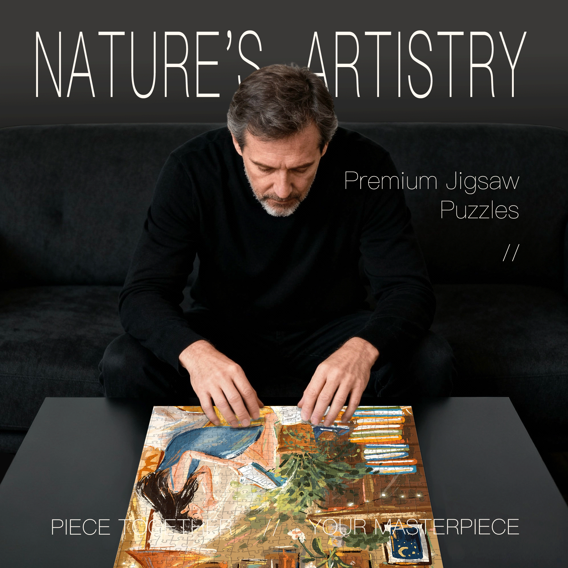 A Beam Of Light 2 500pcs/1000pcs Jigsaw Puzzle, Scratch-Resistant, Interactive Family Game & Brain-Boosting DIY Decor, Perfect for Halloween, Christmas & New Year Gifts, Family Puzzle Game