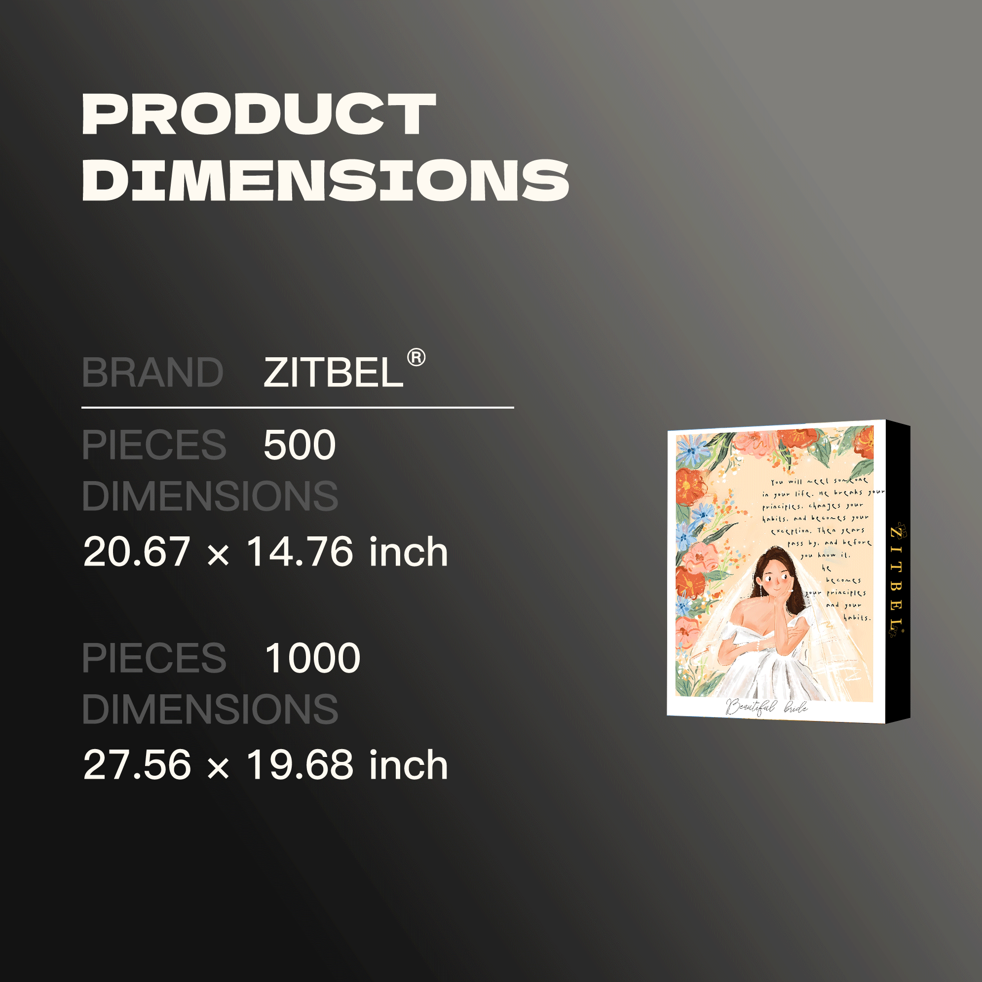 A Beautiful Bride 500pcs/1000pcs Jigsaw Puzzle, Scratch-Resistant, Interactive Family Game & Brain-Boosting DIY Decor, Perfect for Halloween, Christmas & New Year Gifts, Family Puzzle Game