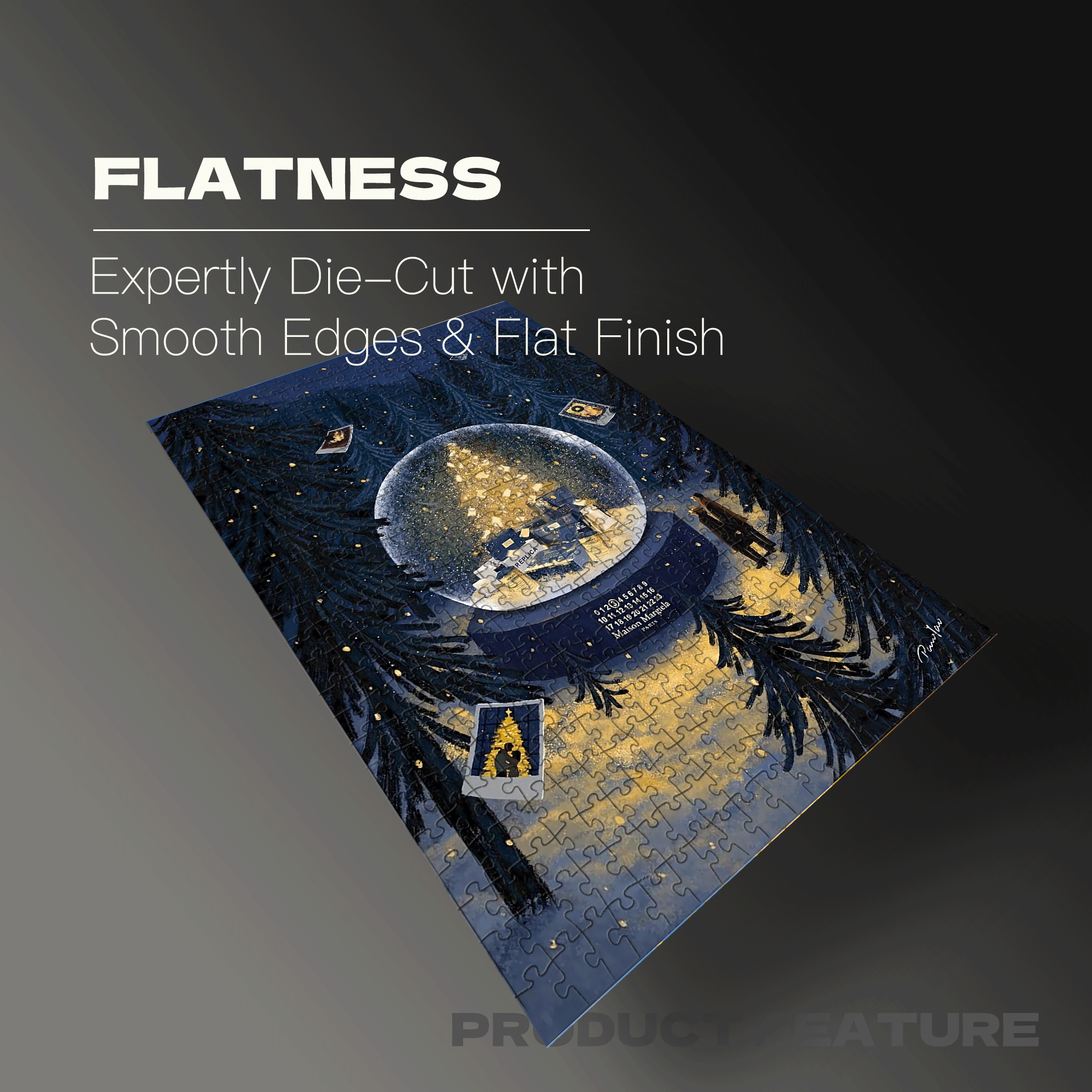 A Christmas Winter Night in Memory 500pcs/1000pcs Jigsaw Puzzle, Scratch-Resistant, Interactive Family Game & Brain-Boosting DIY Decor, Perfect for Halloween, Christmas & New Year Gifts, Family Puzzle Game