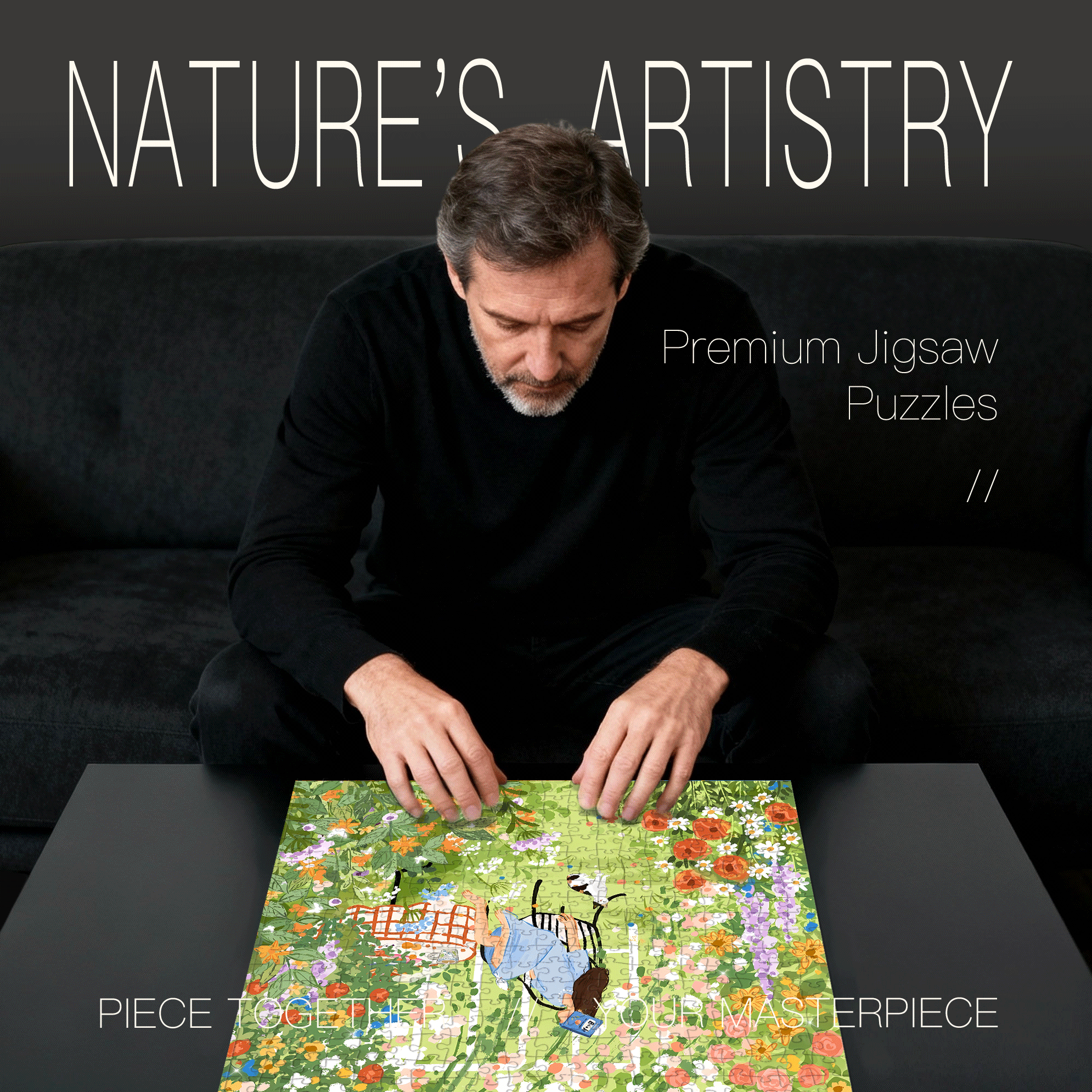 A Comfortable And Pleasant Life 500pcs/1000pcs Jigsaw Puzzle, Scratch-Resistant, Interactive Family Game & Brain-Boosting DIY Decor, Perfect for Halloween, Christmas & New Year Gifts, Family Puzzle Game