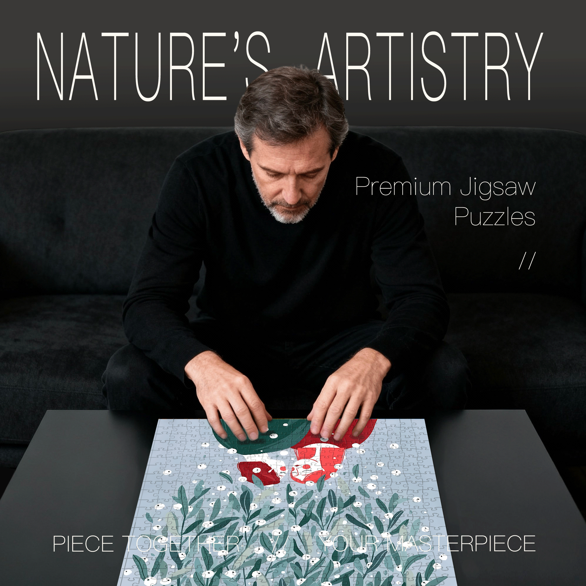 A Love Story Amidst Falling Snowflakes 500pcs/1000pcs Jigsaw Puzzle, Scratch-Resistant, Interactive Family Game & Brain-Boosting DIY Decor, Perfect for Halloween, Christmas & New Year Gifts, Family Puzzle Game