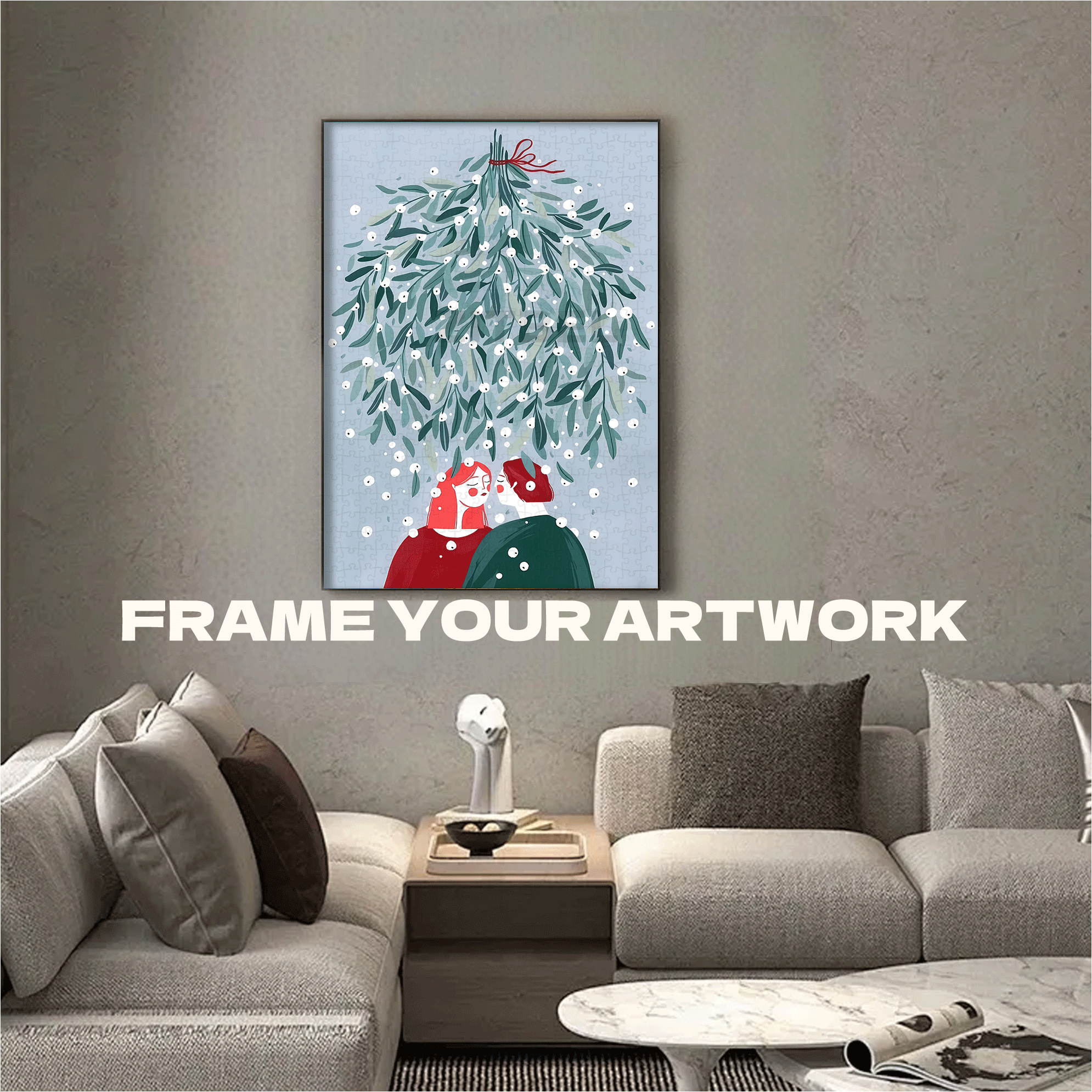 A Love Story Amidst Falling Snowflakes 500pcs/1000pcs Jigsaw Puzzle, Scratch-Resistant, Interactive Family Game & Brain-Boosting DIY Decor, Perfect for Halloween, Christmas & New Year Gifts, Family Puzzle Game