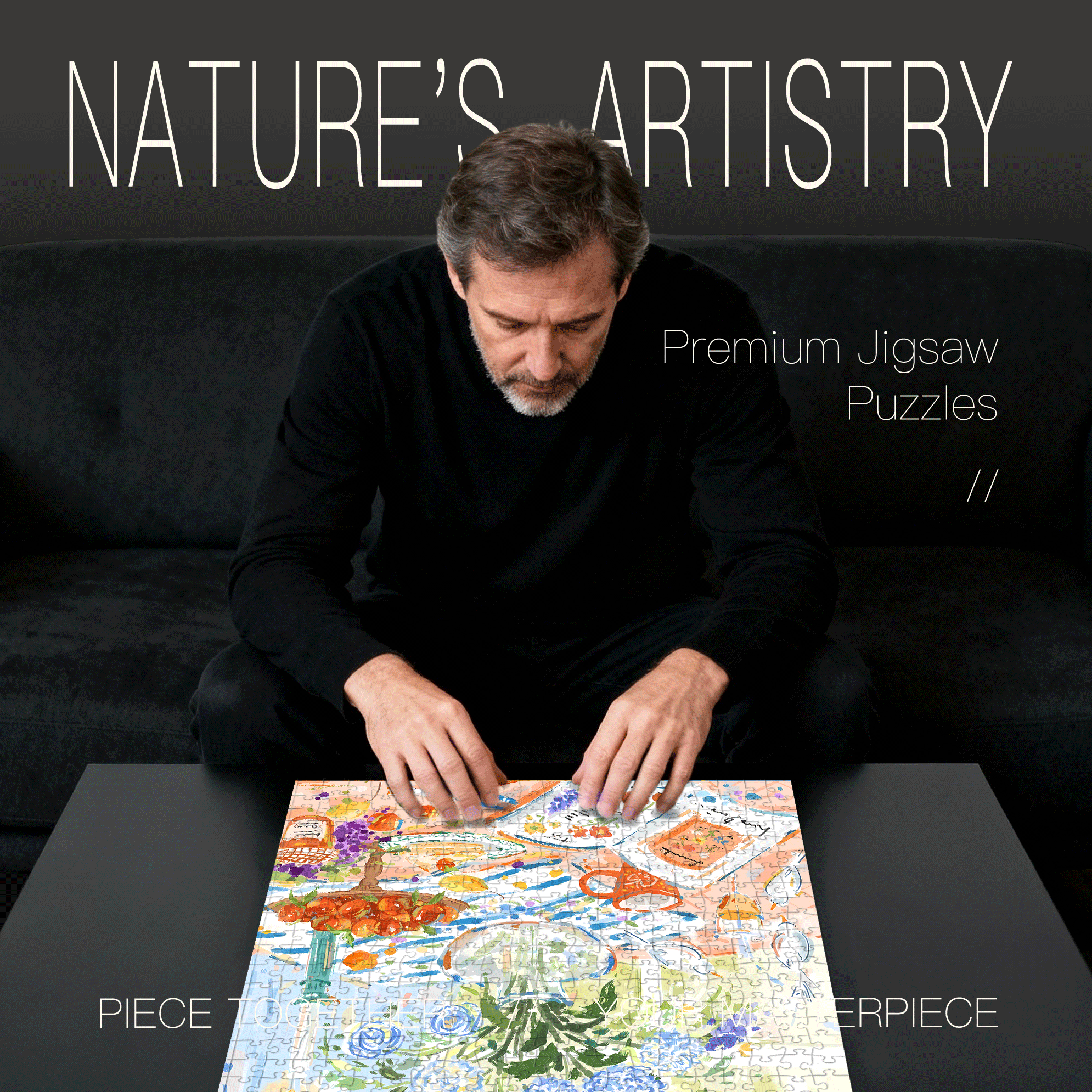 A Moment Of Peace 500pcs/1000pcs Jigsaw Puzzle, Scratch-Resistant, Interactive Family Game & Brain-Boosting DIY Decor, Perfect for Halloween, Christmas & New Year Gifts, Family Puzzle Game