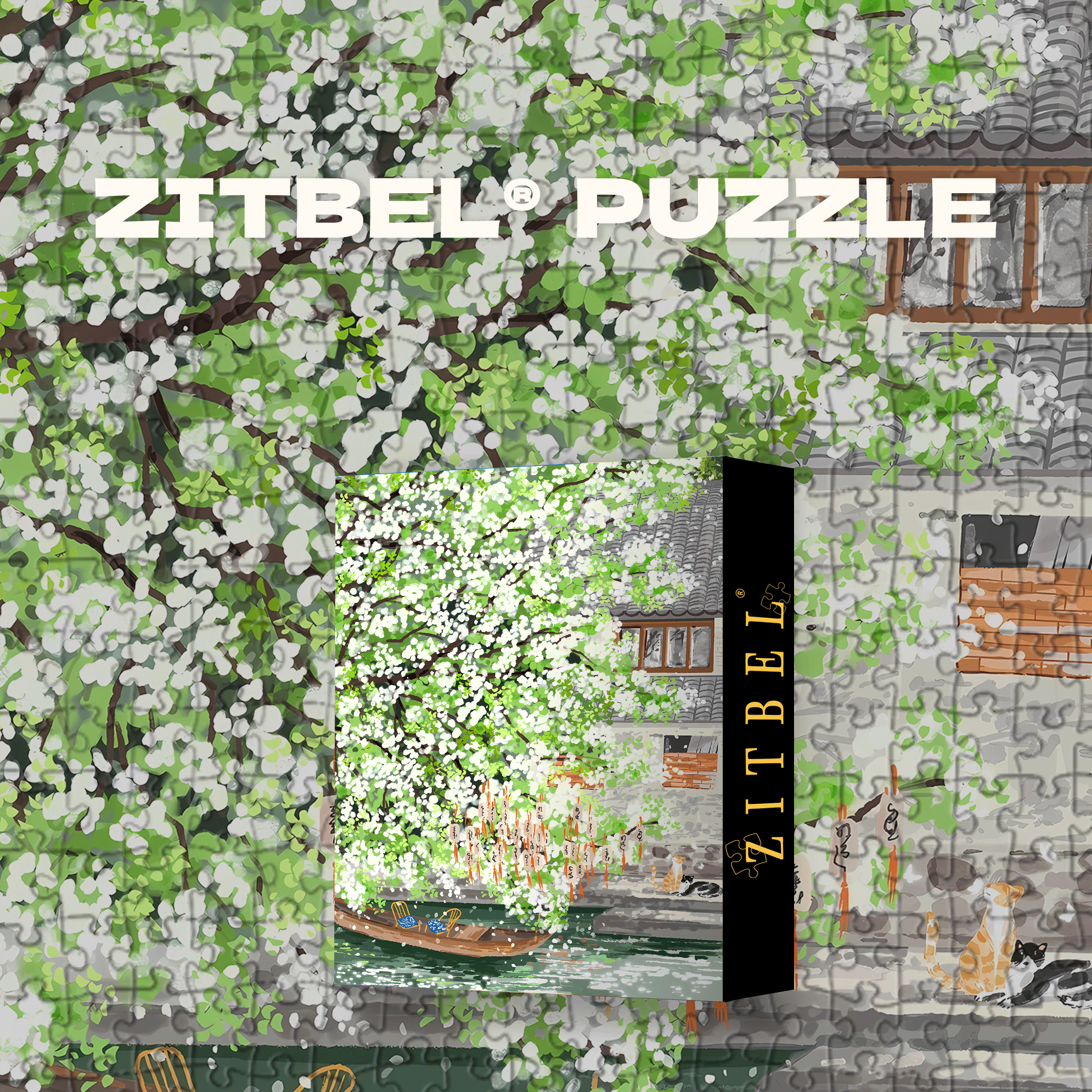 A Pear Tree Is In Bloom 500pcs/1000pcs Jigsaw Puzzle, Scratch-Resistant, Interactive Family Game & Brain-Boosting DIY Decor, Perfect for Halloween, Christmas & New Year Gifts, Family Puzzle Game