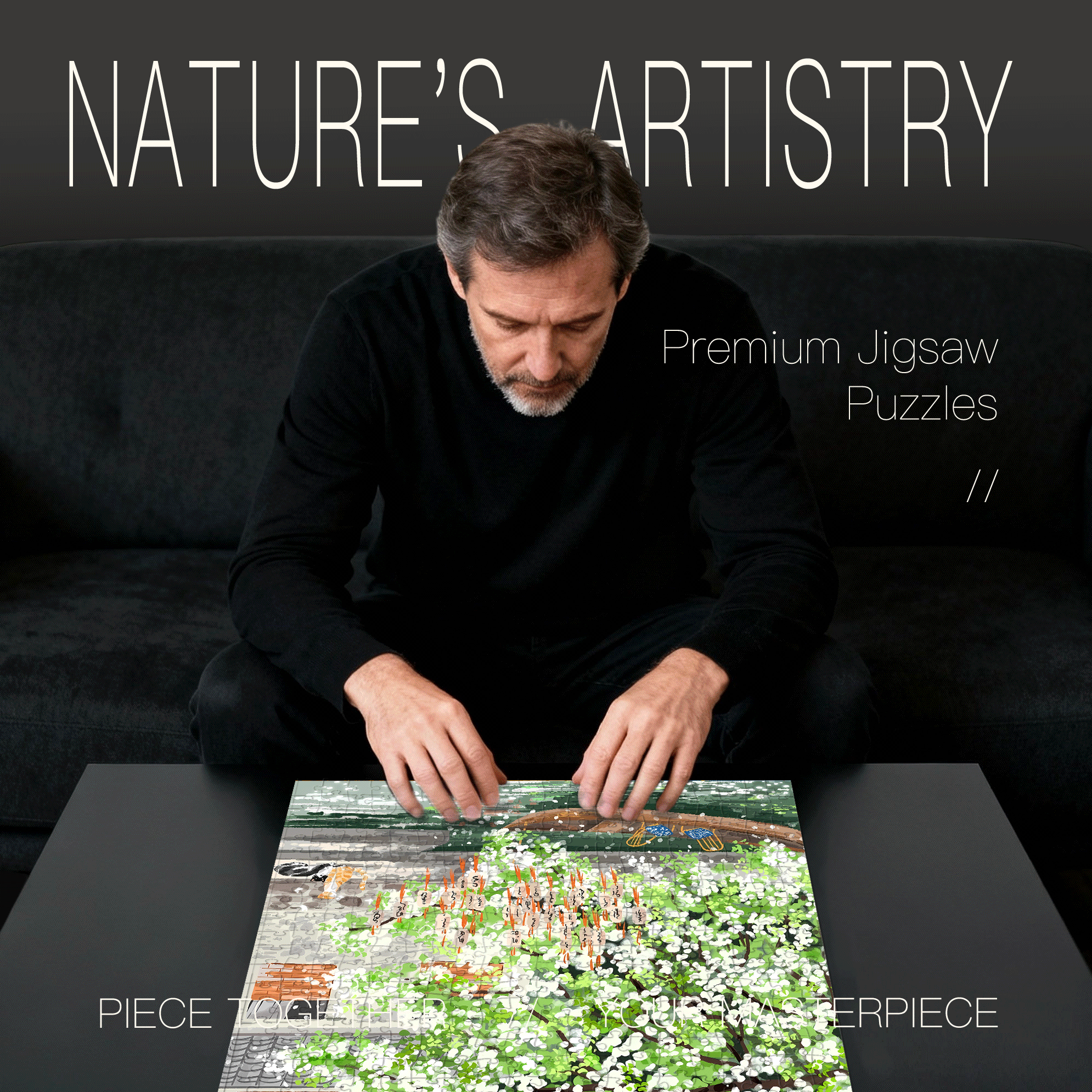 A Pear Tree Is In Bloom 500pcs/1000pcs Jigsaw Puzzle, Scratch-Resistant, Interactive Family Game & Brain-Boosting DIY Decor, Perfect for Halloween, Christmas & New Year Gifts, Family Puzzle Game