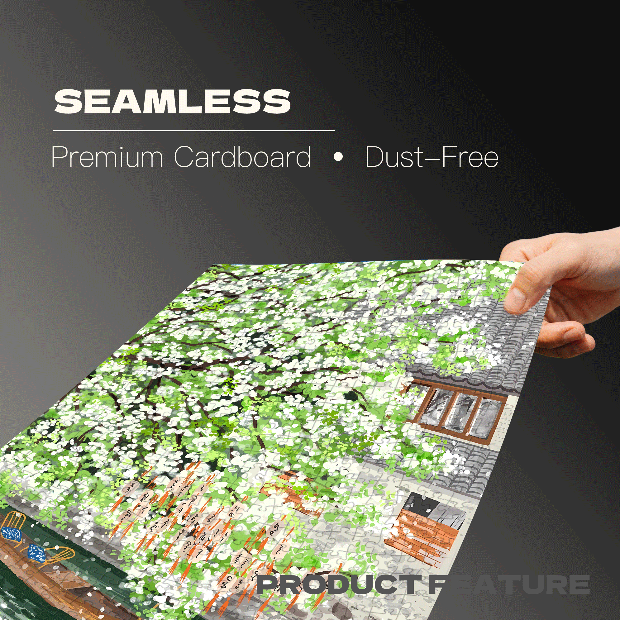 A Pear Tree Is In Bloom 500pcs/1000pcs Jigsaw Puzzle, Scratch-Resistant, Interactive Family Game & Brain-Boosting DIY Decor, Perfect for Halloween, Christmas & New Year Gifts, Family Puzzle Game