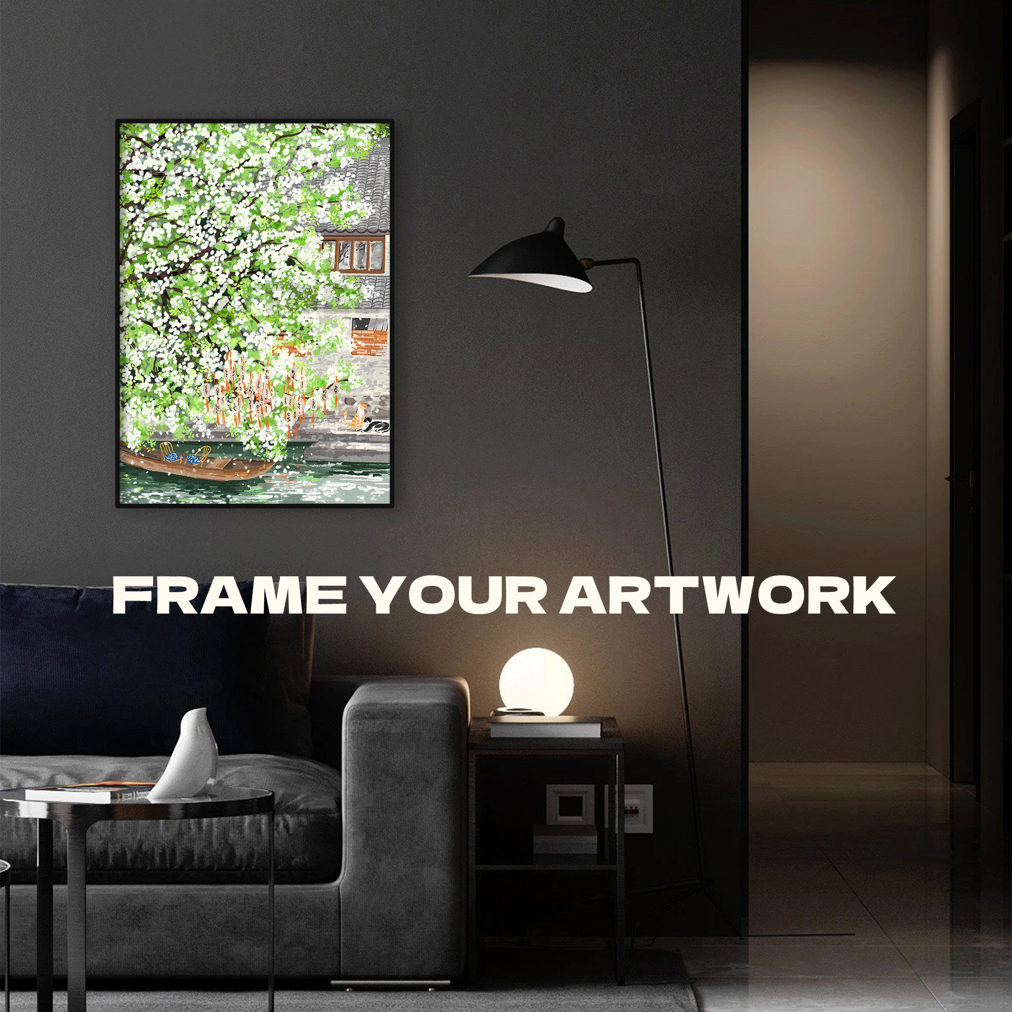 A Pear Tree Is In Bloom 500pcs/1000pcs Jigsaw Puzzle, Scratch-Resistant, Interactive Family Game & Brain-Boosting DIY Decor, Perfect for Halloween, Christmas & New Year Gifts, Family Puzzle Game