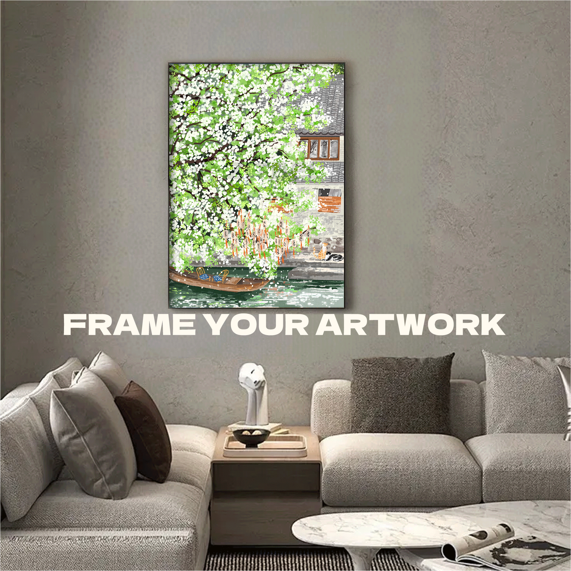 A Pear Tree Is In Bloom 500pcs/1000pcs Jigsaw Puzzle, Scratch-Resistant, Interactive Family Game & Brain-Boosting DIY Decor, Perfect for Halloween, Christmas & New Year Gifts, Family Puzzle Game