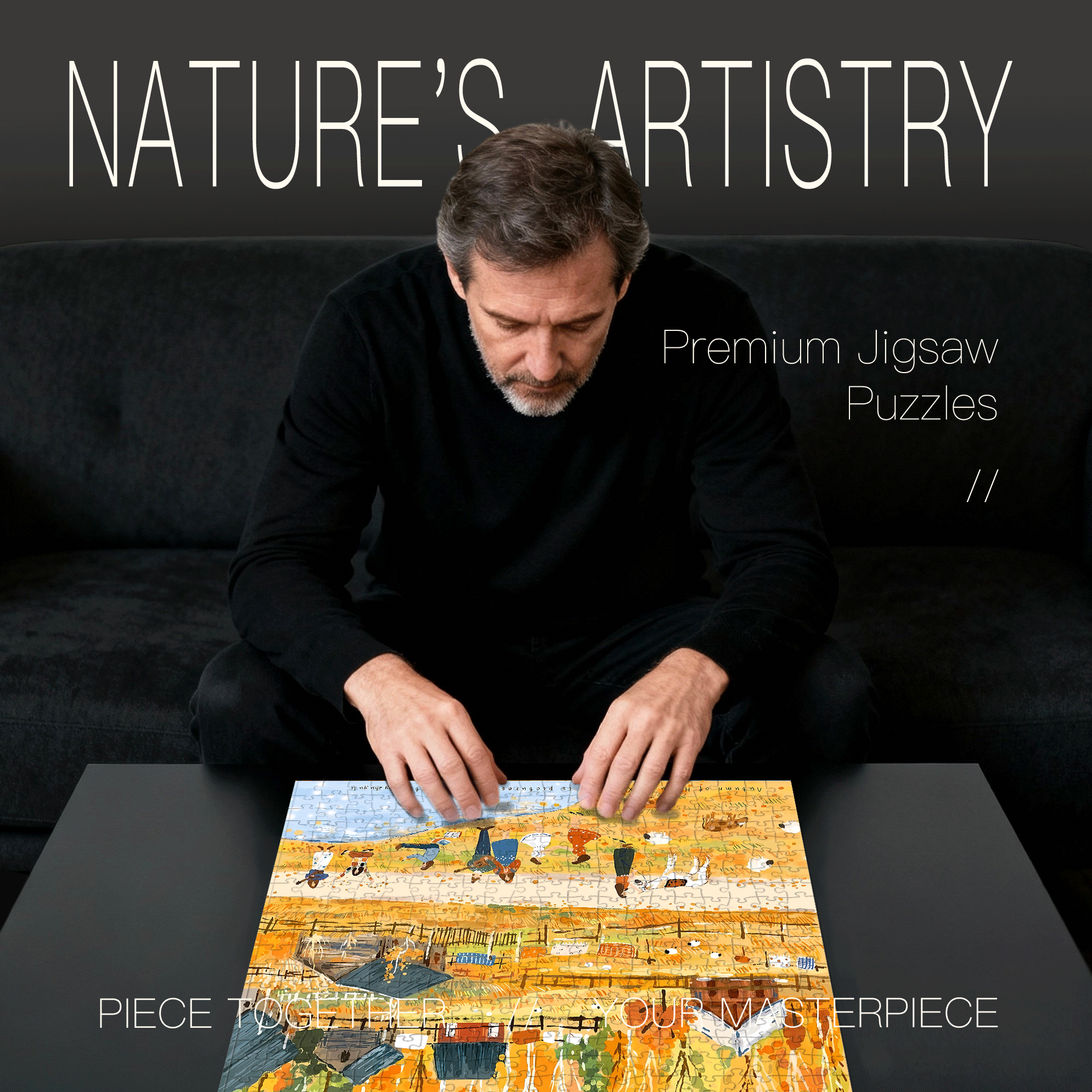 A Place I've Always Wanted To Go 500pcs/1000pcs Jigsaw Puzzle, Scratch-Resistant, Interactive Family Game & Brain-Boosting DIY Decor, Perfect for Halloween, Christmas & New Year Gifts, Family Puzzle Game
