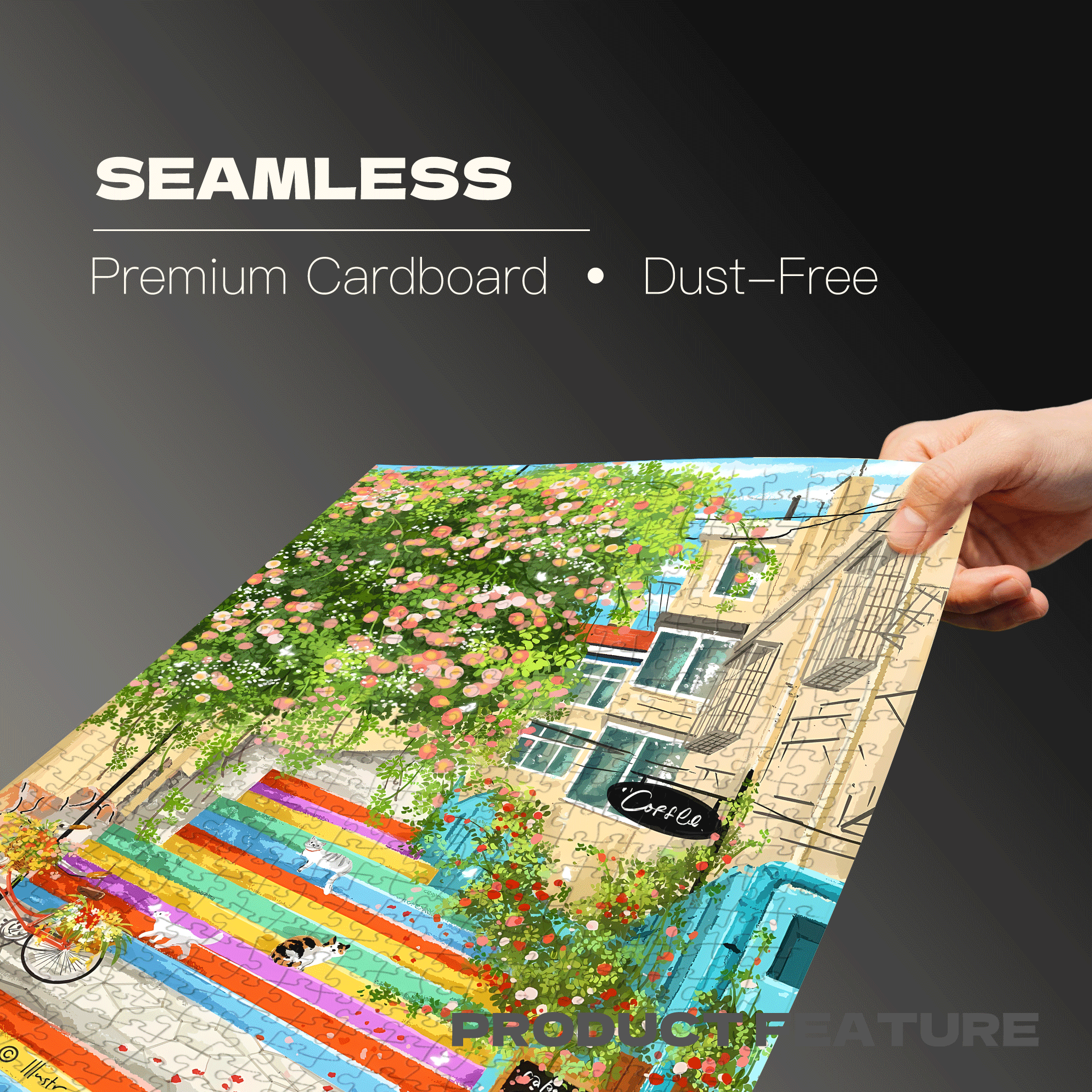 A Rainbow Staircase In The Sunlight 500pcs/1000pcs Jigsaw Puzzle, Scratch-Resistant, Interactive Family Game & Brain-Boosting DIY Decor, Perfect for Halloween, Christmas & New Year Gifts, Family Puzzle Game