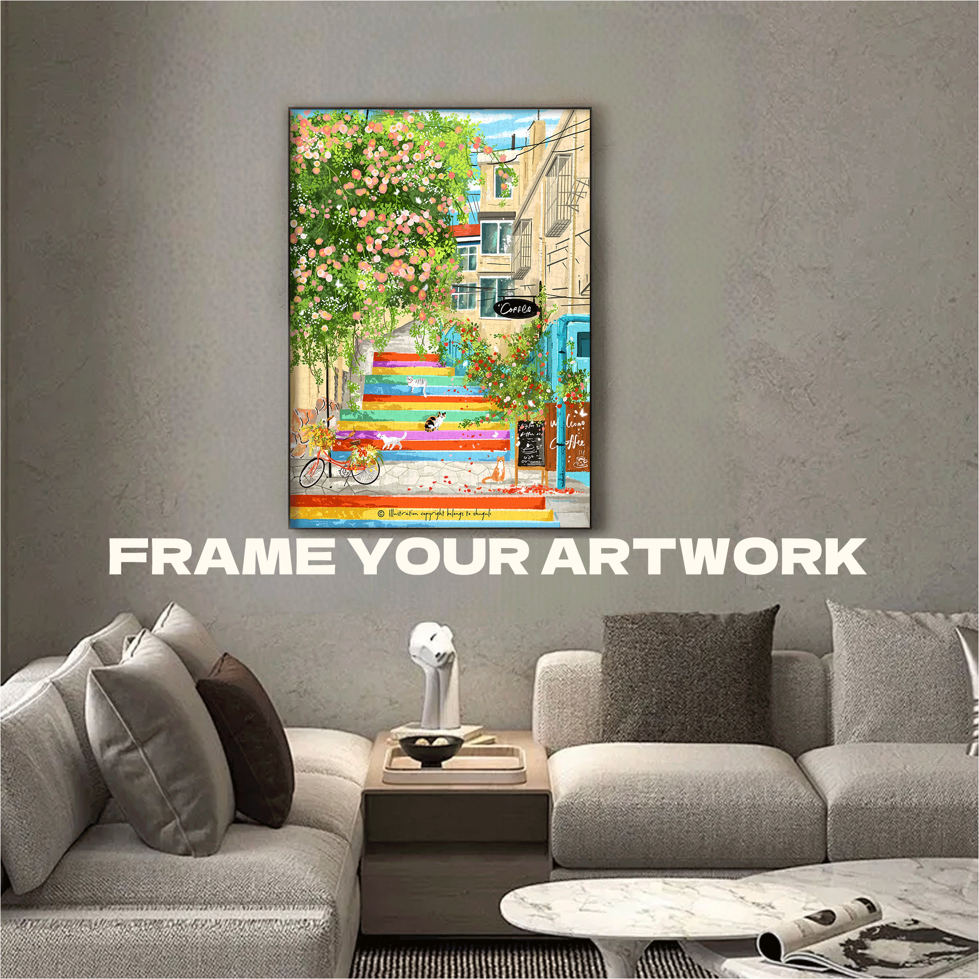 A Rainbow Staircase In The Sunlight 500pcs/1000pcs Jigsaw Puzzle, Scratch-Resistant, Interactive Family Game & Brain-Boosting DIY Decor, Perfect for Halloween, Christmas & New Year Gifts, Family Puzzle Game