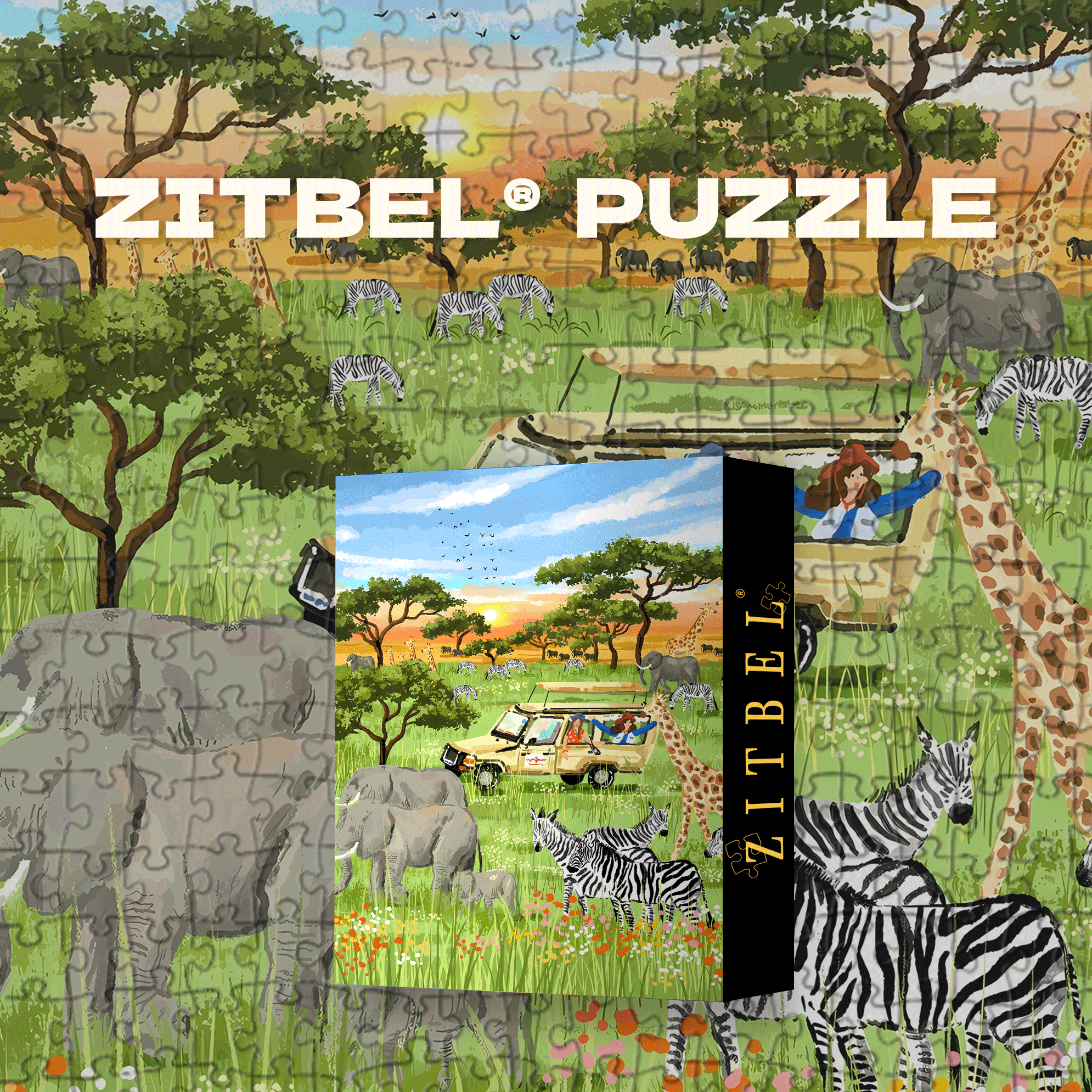 A Trip To South Africa 500pcs/1000pcs Jigsaw Puzzle, Scratch-Resistant, Interactive Family Game & Brain-Boosting DIY Decor, Perfect for Halloween, Christmas & New Year Gifts, Family Puzzle Game