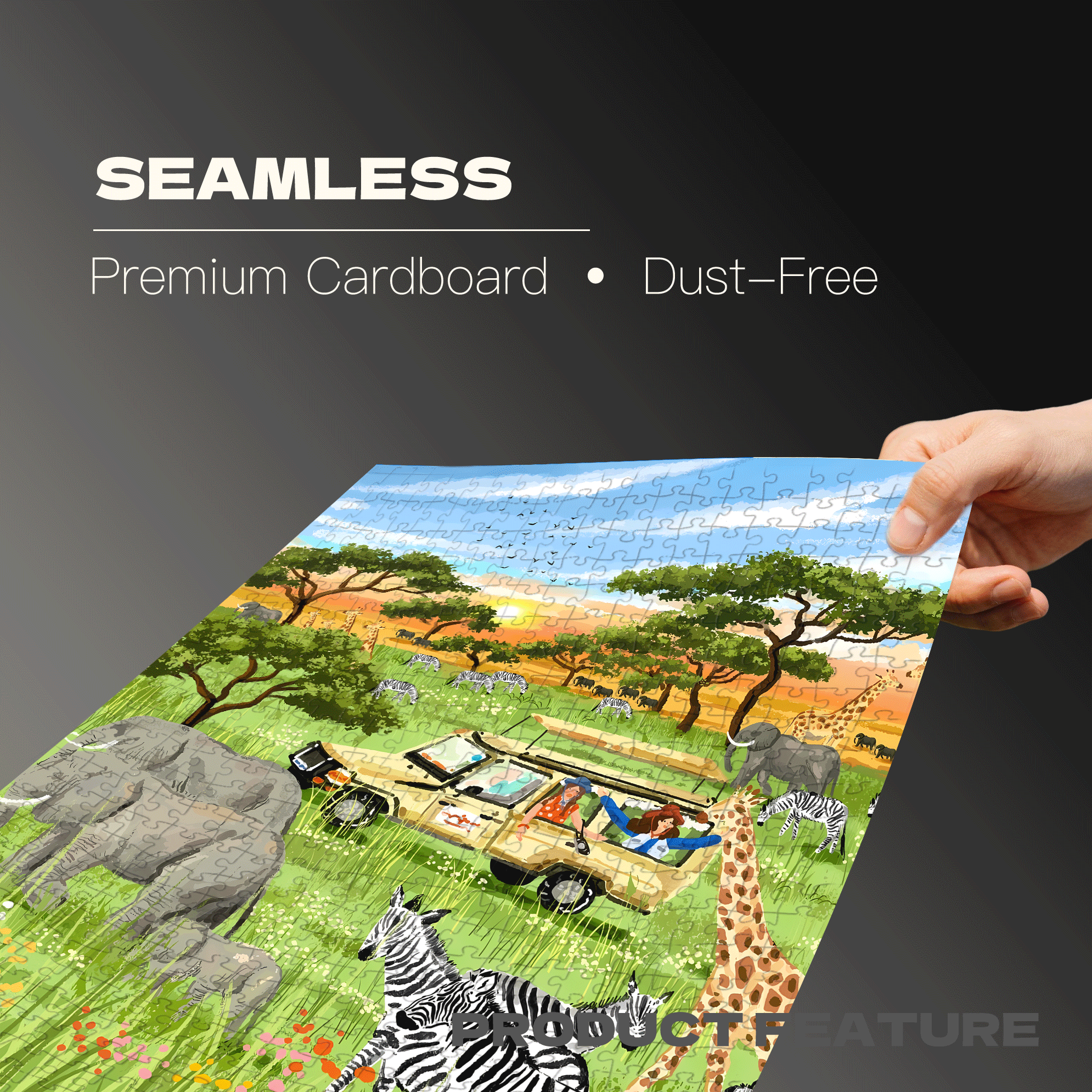 A Trip To South Africa 500pcs/1000pcs Jigsaw Puzzle, Scratch-Resistant, Interactive Family Game & Brain-Boosting DIY Decor, Perfect for Halloween, Christmas & New Year Gifts, Family Puzzle Game