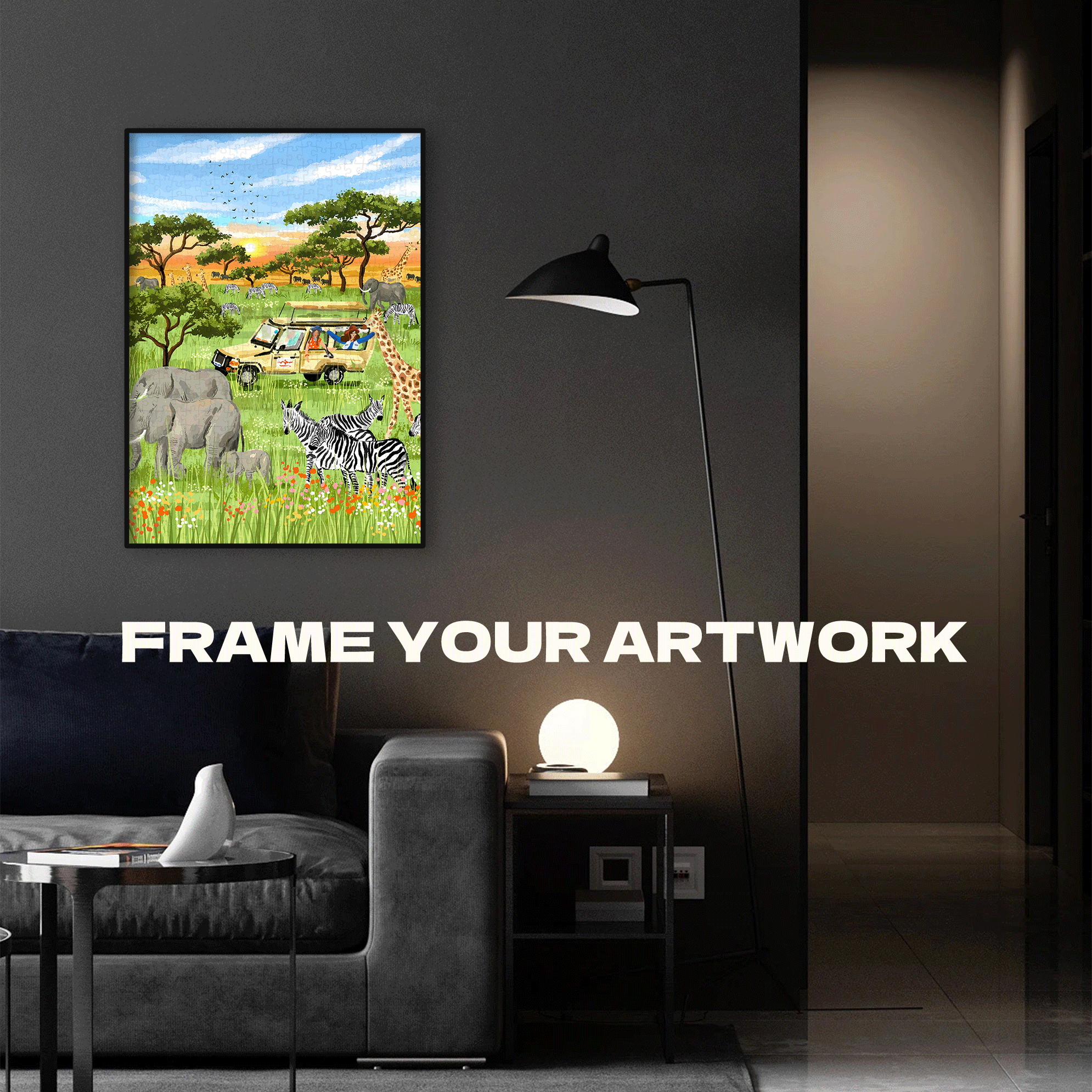 A Trip To South Africa 500pcs/1000pcs Jigsaw Puzzle, Scratch-Resistant, Interactive Family Game & Brain-Boosting DIY Decor, Perfect for Halloween, Christmas & New Year Gifts, Family Puzzle Game