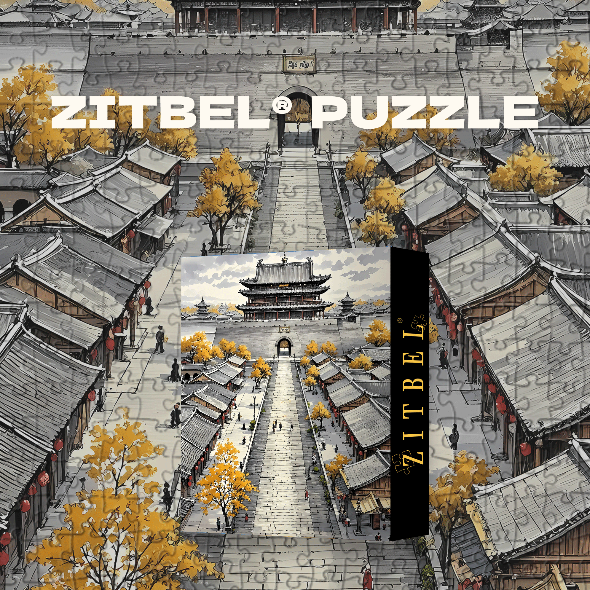 Ancient City Gate 500pcs/1000pcs Jigsaw Puzzle, Scratch-Resistant, Interactive Family Game & Brain-Boosting DIY Decor, Perfect for Halloween, Christmas & New Year Gifts, Family Puzzle Game