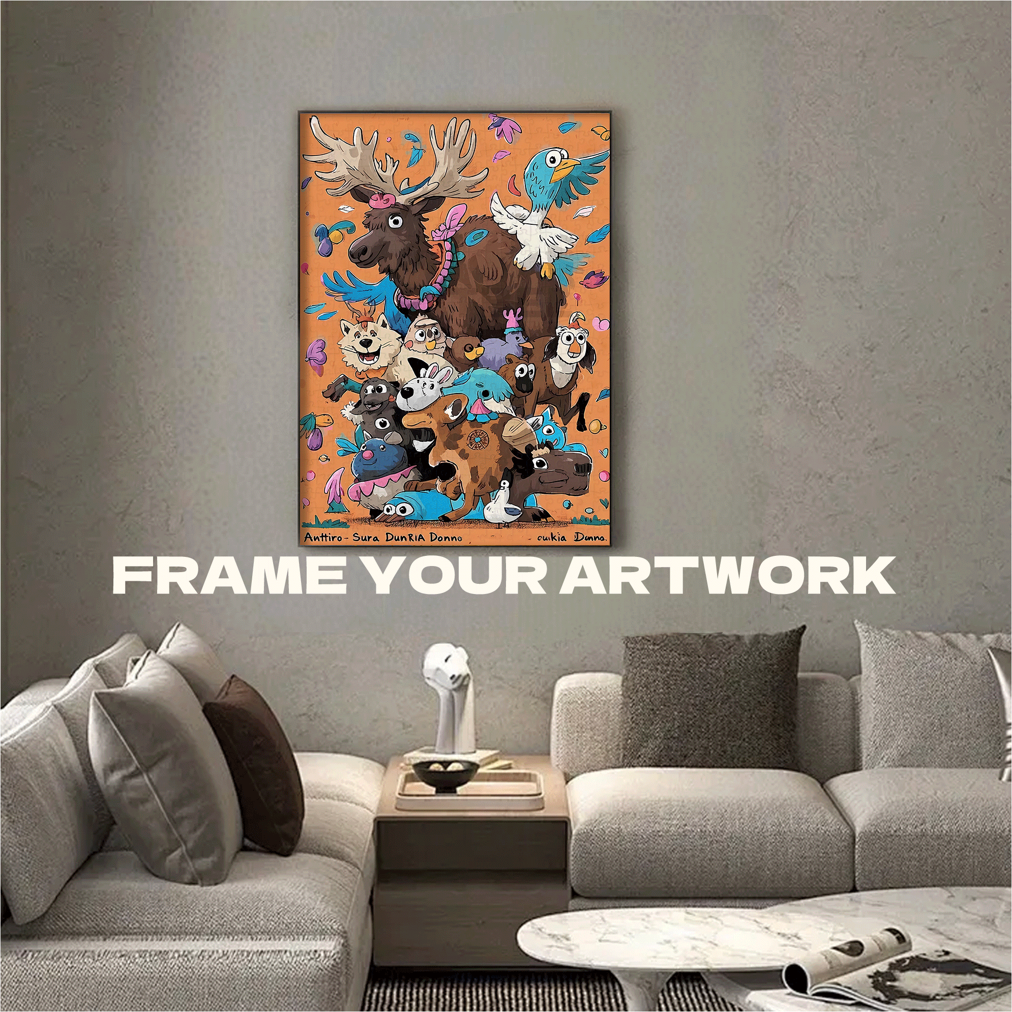 Animal Alliance 500pcs/1000pcs Jigsaw Puzzle, Scratch-Resistant, Interactive Family Game & Brain-Boosting DIY Decor, Perfect for Halloween, Christmas & New Year Gifts, Family Puzzle Game