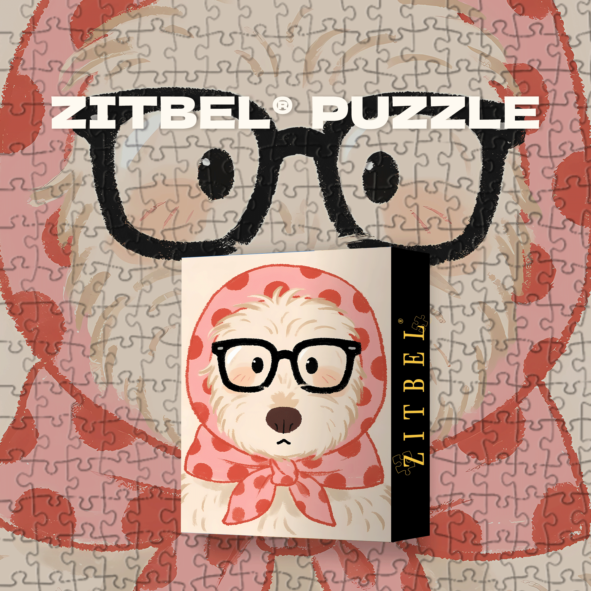 Black-Rimmed Glasses 500pcs/1000pcs Jigsaw Puzzle, Scratch-Resistant, Interactive Family Game & Brain-Boosting DIY Decor, Perfect for Halloween, Christmas & New Year Gifts, Family Puzzle Game