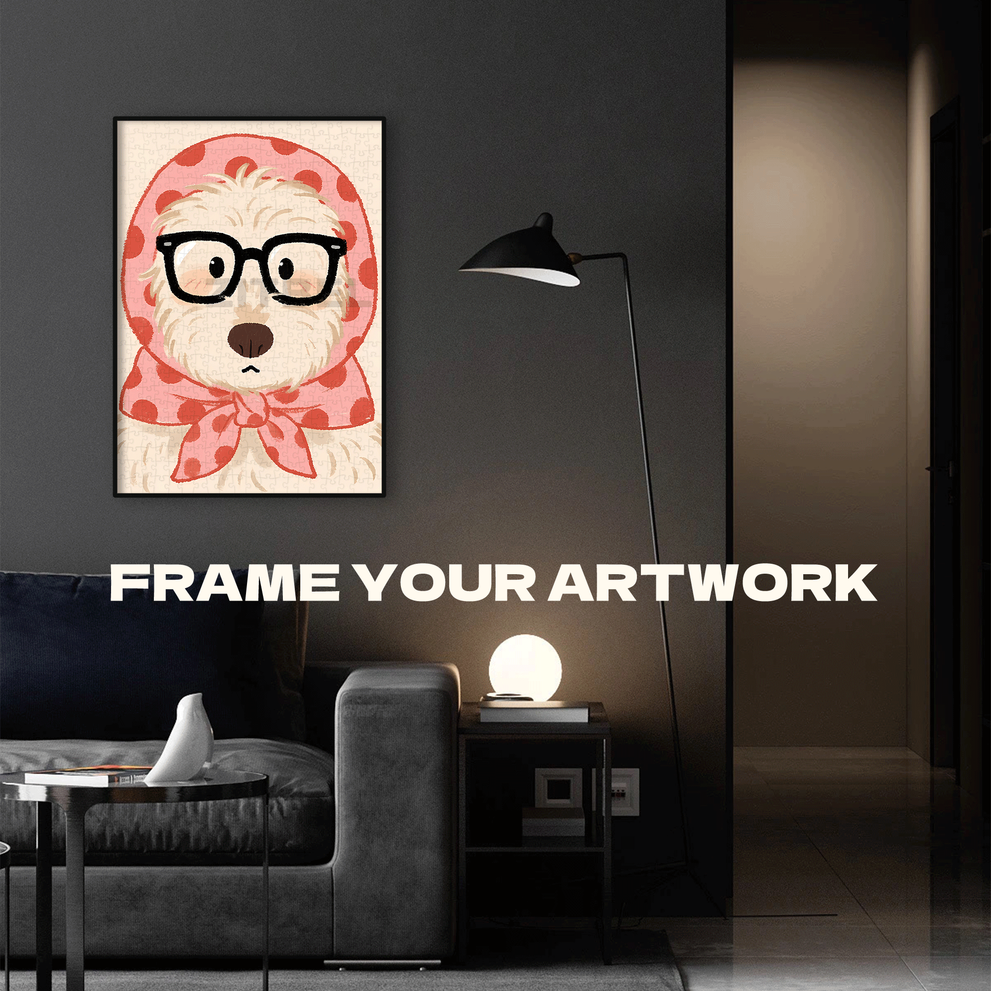 Black-Rimmed Glasses 500pcs/1000pcs Jigsaw Puzzle, Scratch-Resistant, Interactive Family Game & Brain-Boosting DIY Decor, Perfect for Halloween, Christmas & New Year Gifts, Family Puzzle Game