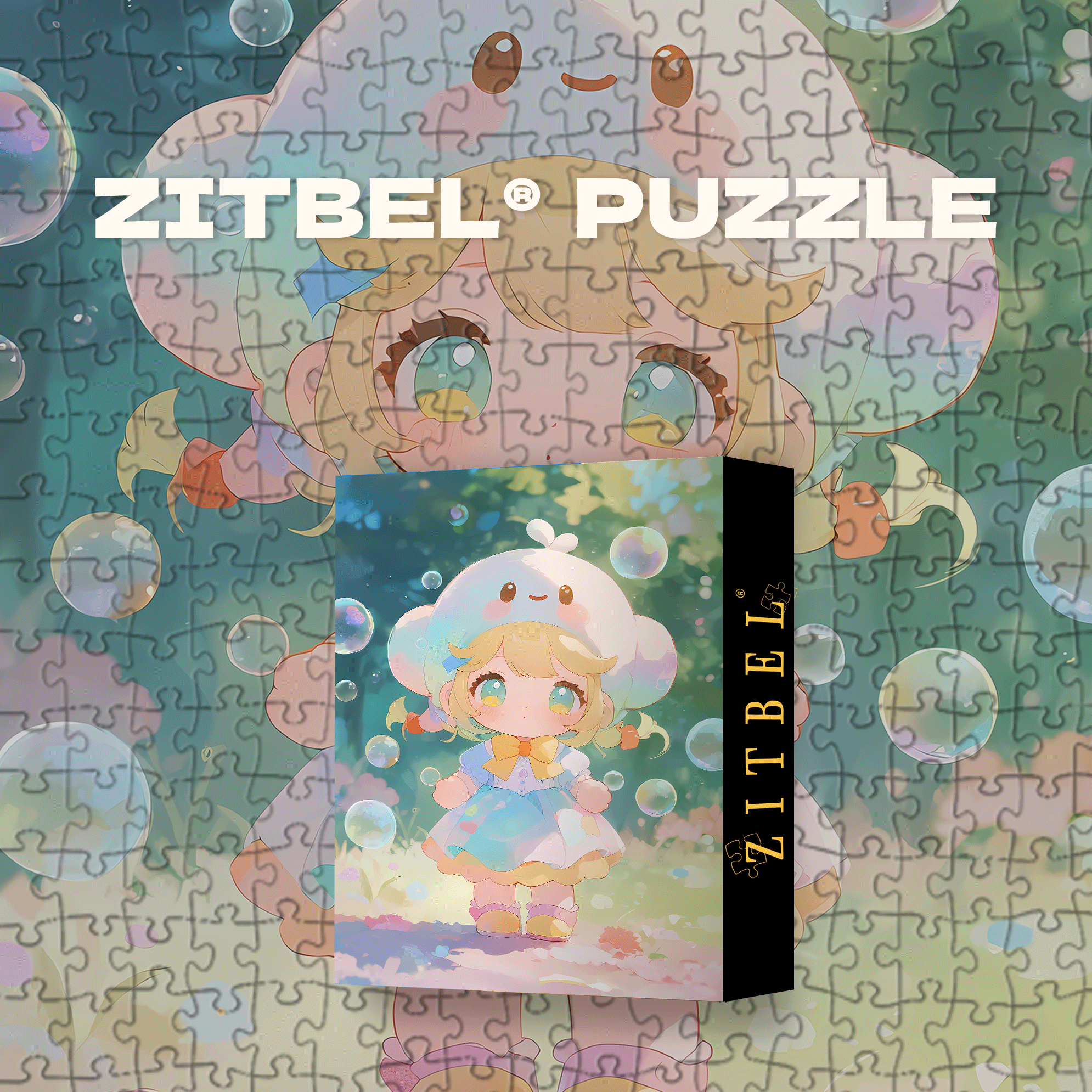 Bubble Liza 500pcs/1000pcs Jigsaw Puzzle, Scratch-Resistant, Interactive Family Game & Brain-Boosting DIY Decor, Perfect for Halloween, Christmas & New Year Gifts, Family Puzzle Game