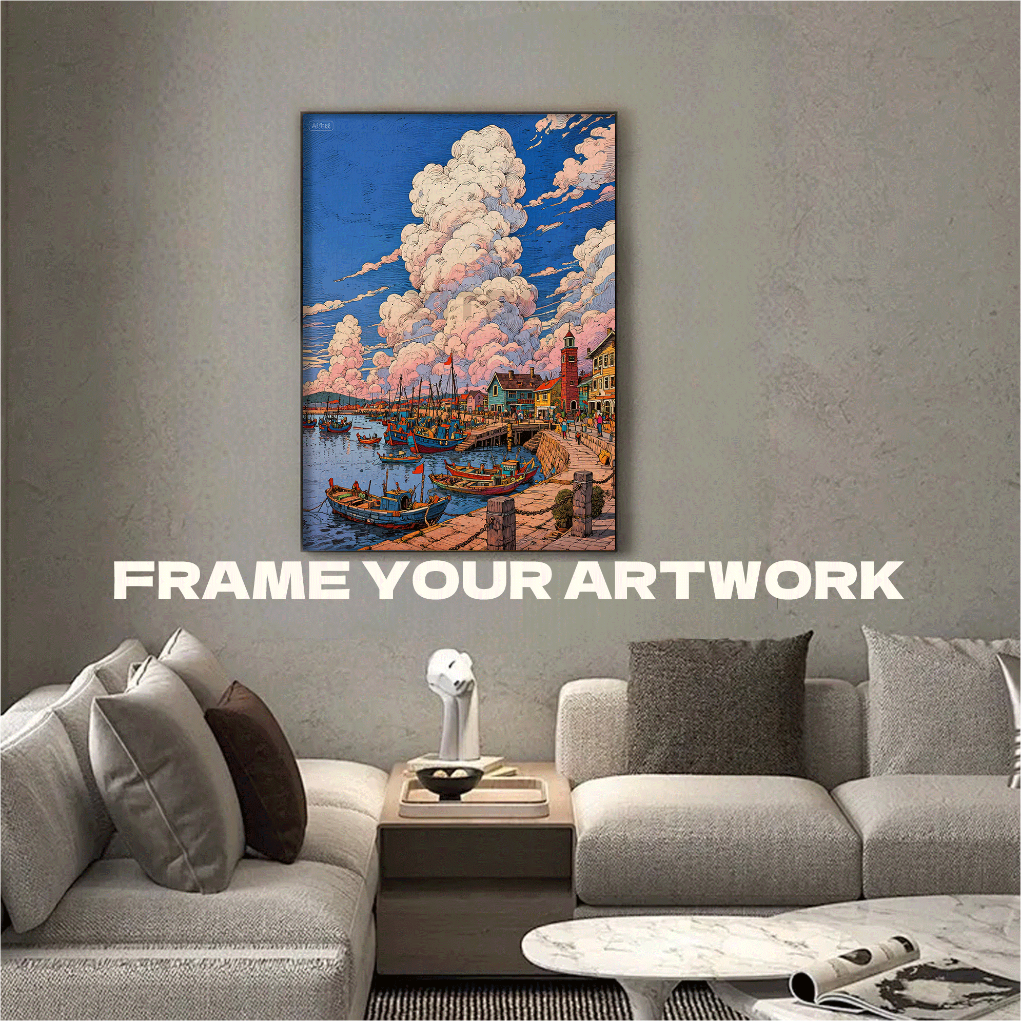 Cloud Harbor 500pcs/1000pcs Jigsaw Puzzle, Scratch-Resistant, Interactive Family Game & Brain-Boosting DIY Decor, Perfect for Halloween, Christmas & New Year Gifts, Family Puzzle Game