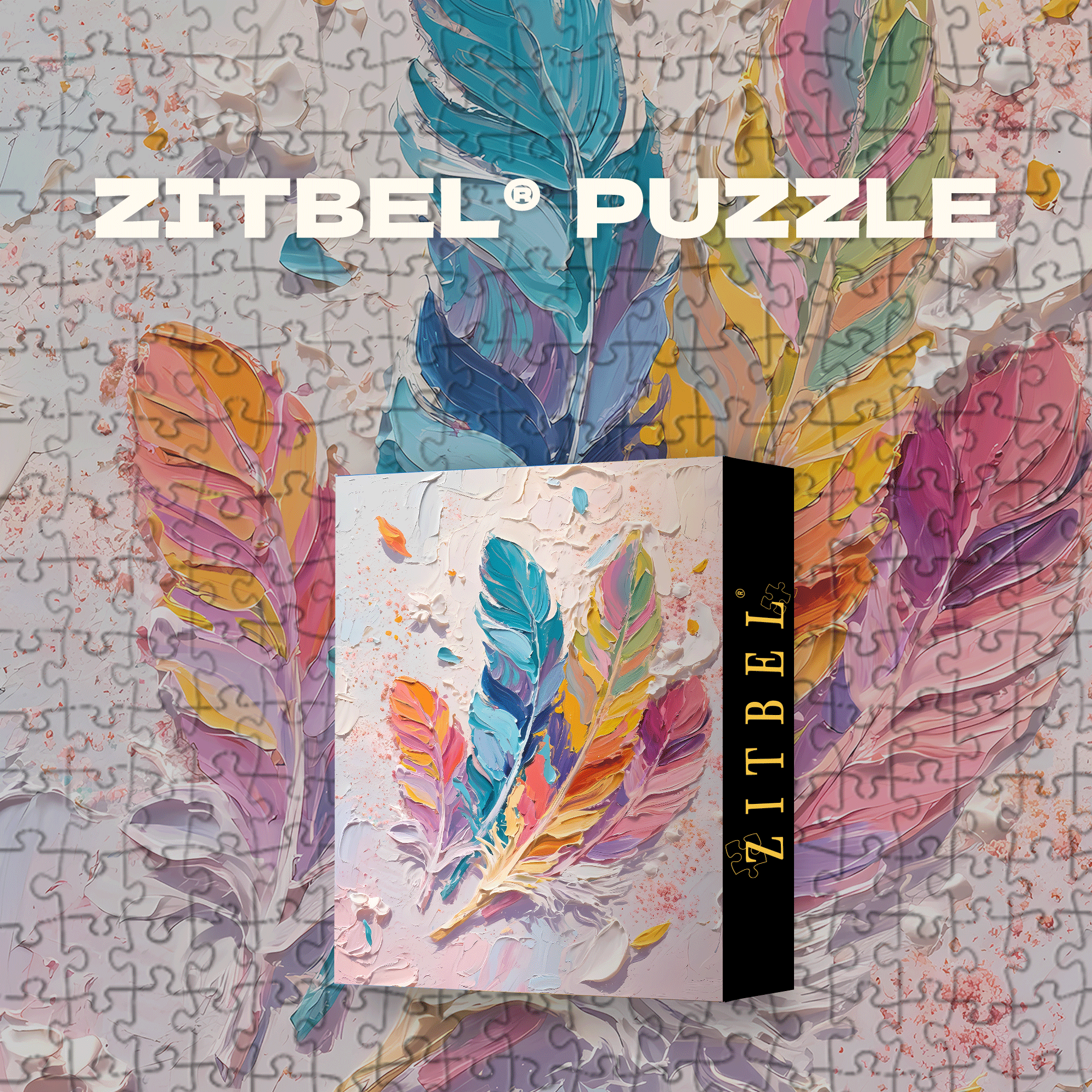 Colorful Feather Style 500pcs/1000pcs Jigsaw Puzzle, Scratch-Resistant, Interactive Family Game & Brain-Boosting DIY Decor, Perfect for Halloween, Christmas & New Year Gifts, Family Puzzle Game