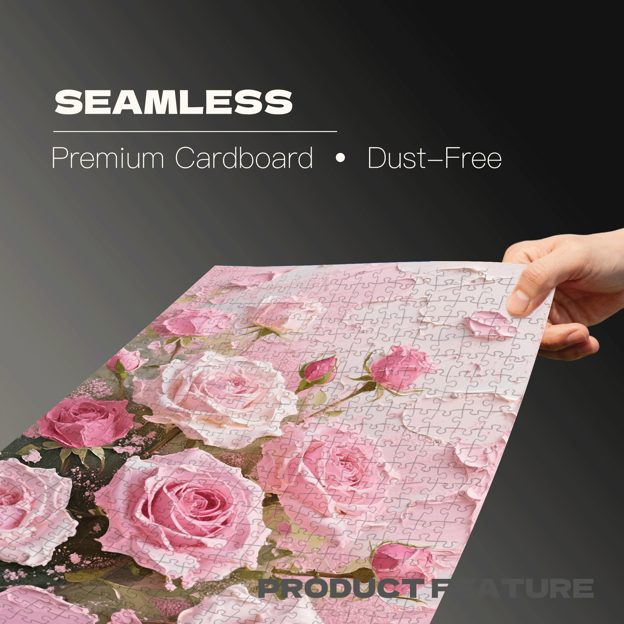 Damask Rose 500pcs/1000pcs Jigsaw Puzzle, Scratch-Resistant, Interactive Family Game & Brain-Boosting DIY Decor, Perfect for Halloween, Christmas & New Year Gifts, Family Puzzle Game