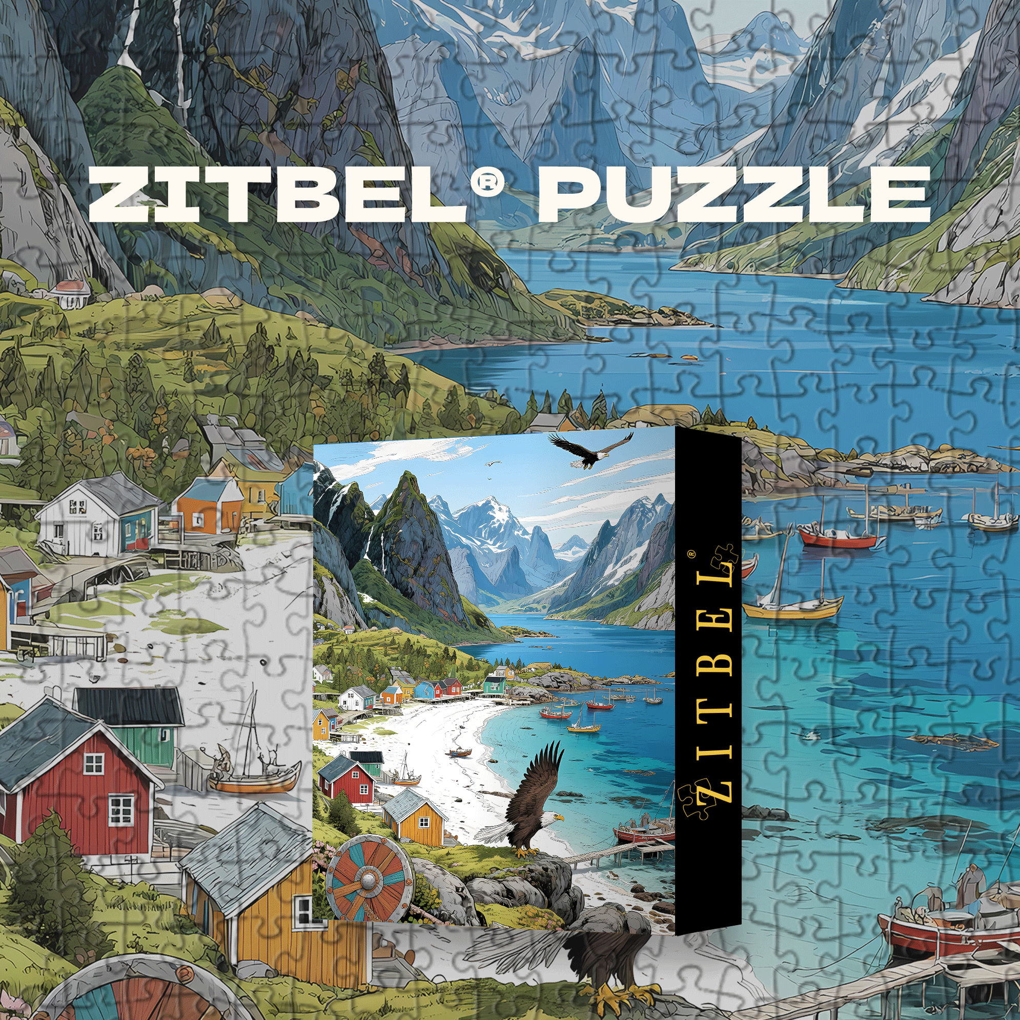 Eagle Harbor 500pcs/1000pcs Jigsaw Puzzle, Scratch-Resistant, Interactive Family Game & Brain-Boosting DIY Decor, Perfect for Halloween, Christmas & New Year Gifts, Family Puzzle Game