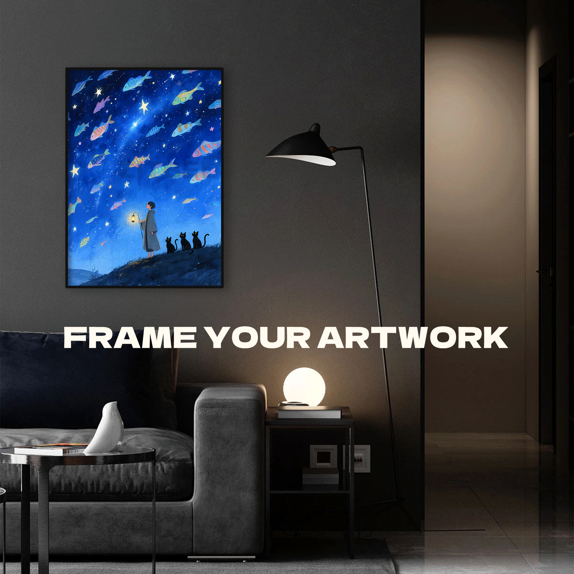 Explore By Lantern 500pcs/1000pcs Jigsaw Puzzle, Scratch-Resistant, Interactive Family Game & Brain-Boosting DIY Decor, Perfect for Halloween, Christmas & New Year Gifts, Family Puzzle Game